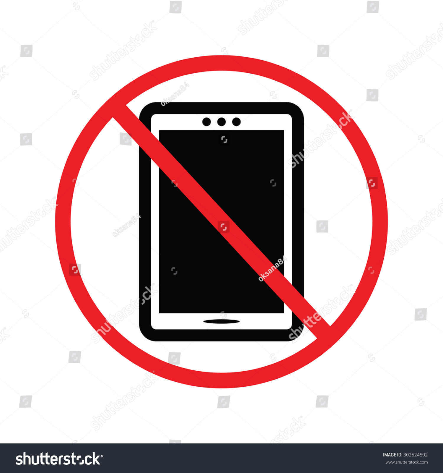 No Cell Phone Sign Vector Icon Stock Vector (Royalty Free) 302524502 ...