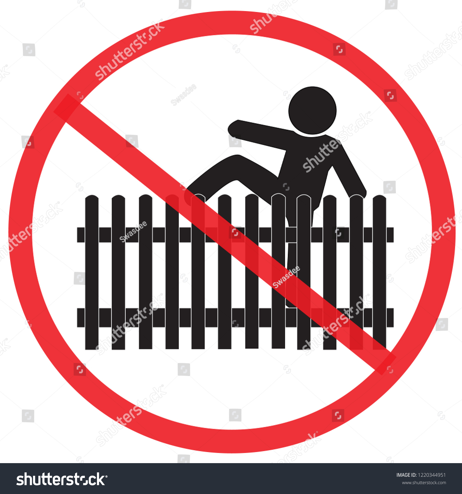 No Climb Jump House Fence Not Stock Vector Royalty Free