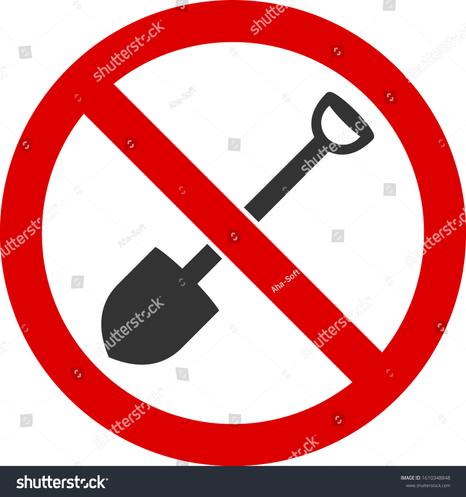 No Digging Vector Icon Flat No Stock Vector Royalty Free 1610348848