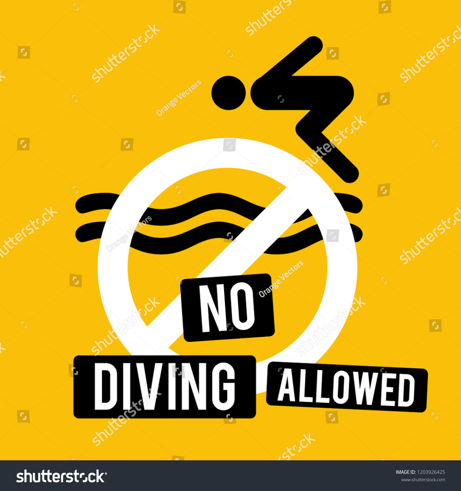 No Diving Allowed Sign Vector Illustration Stock Vector (Royalty Free