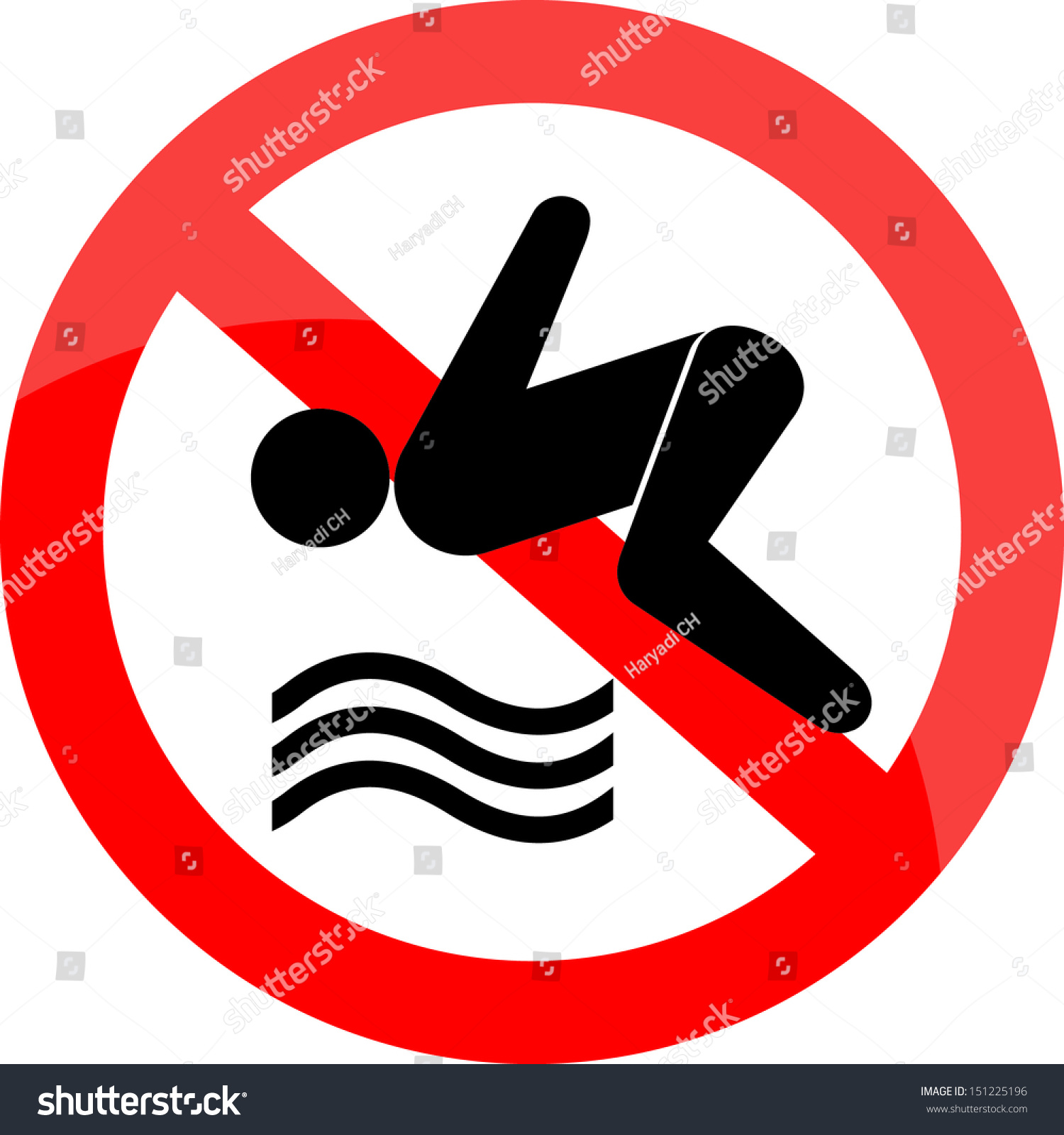 No Diving Sign Stock Vector 151225196 - Shutterstock