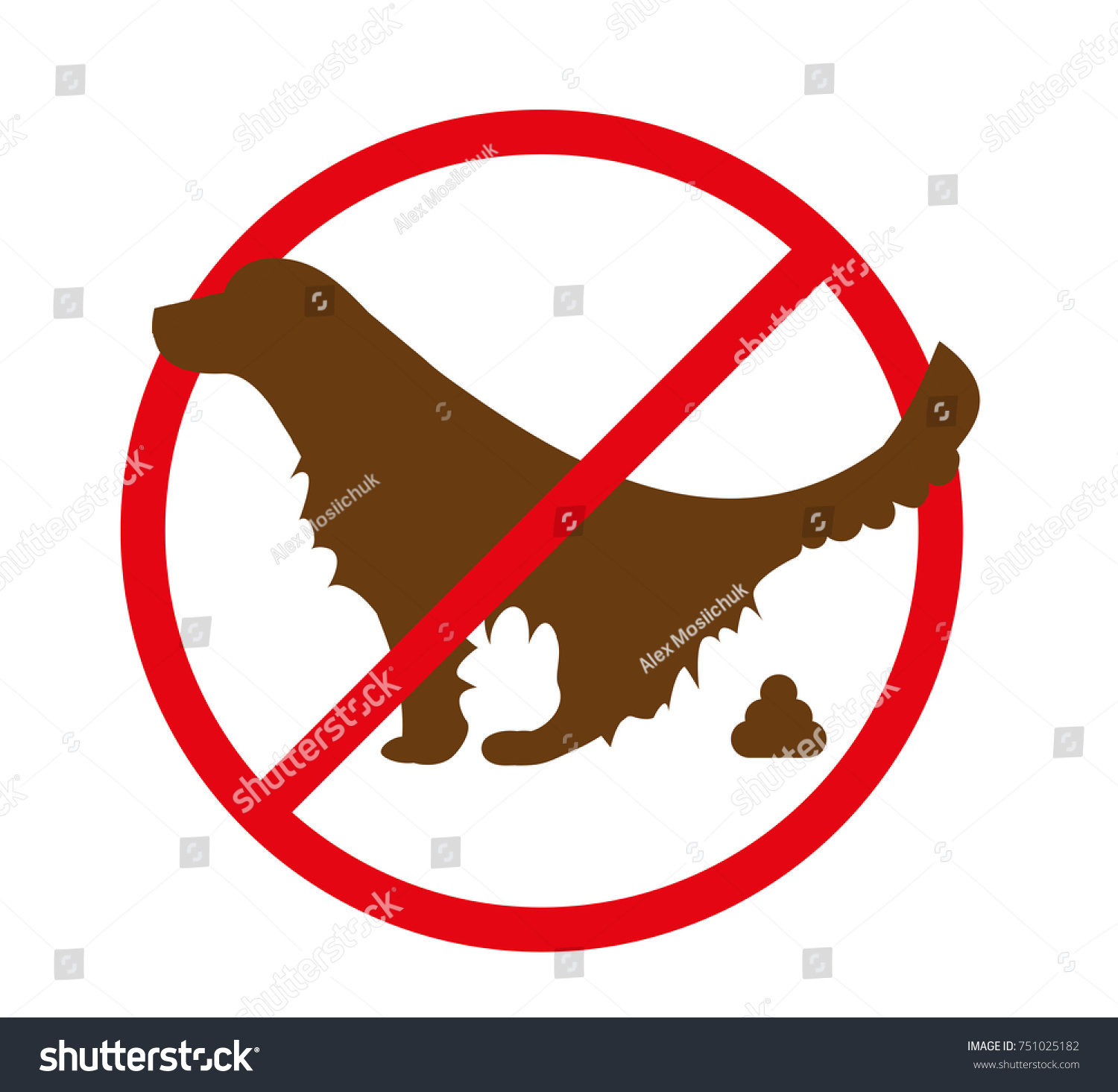 No Dog Pooping Sign Clean After Stock Vector Royalty Free 751025182