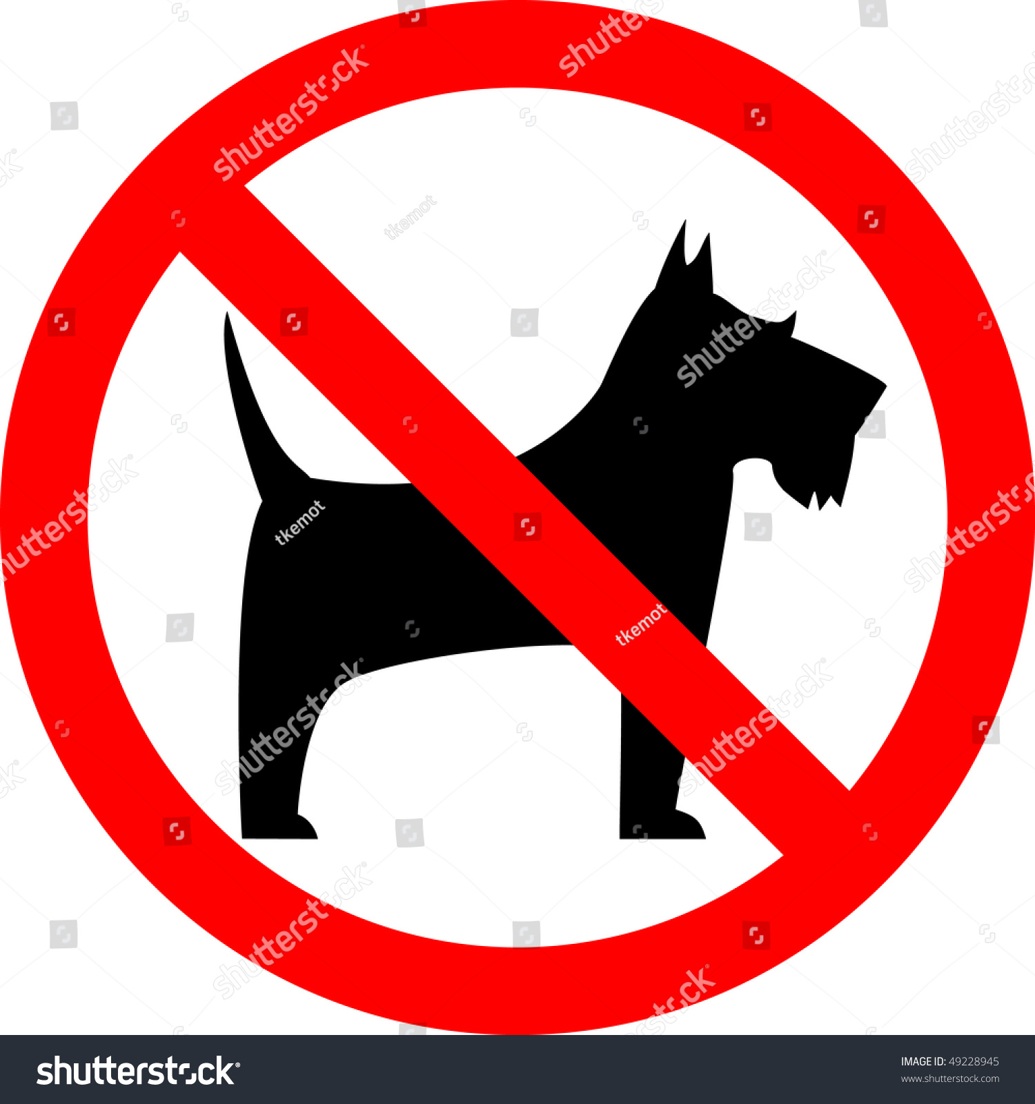 No Dogs Sign Vector Stock Vector (Royalty Free) 49228945