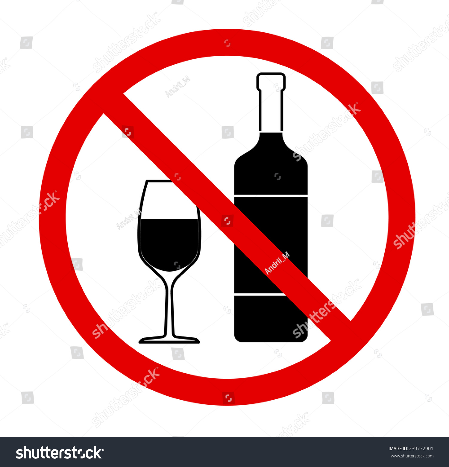 No Drinking Sign, No Alcohol, Prohibited Activities. Vector ...