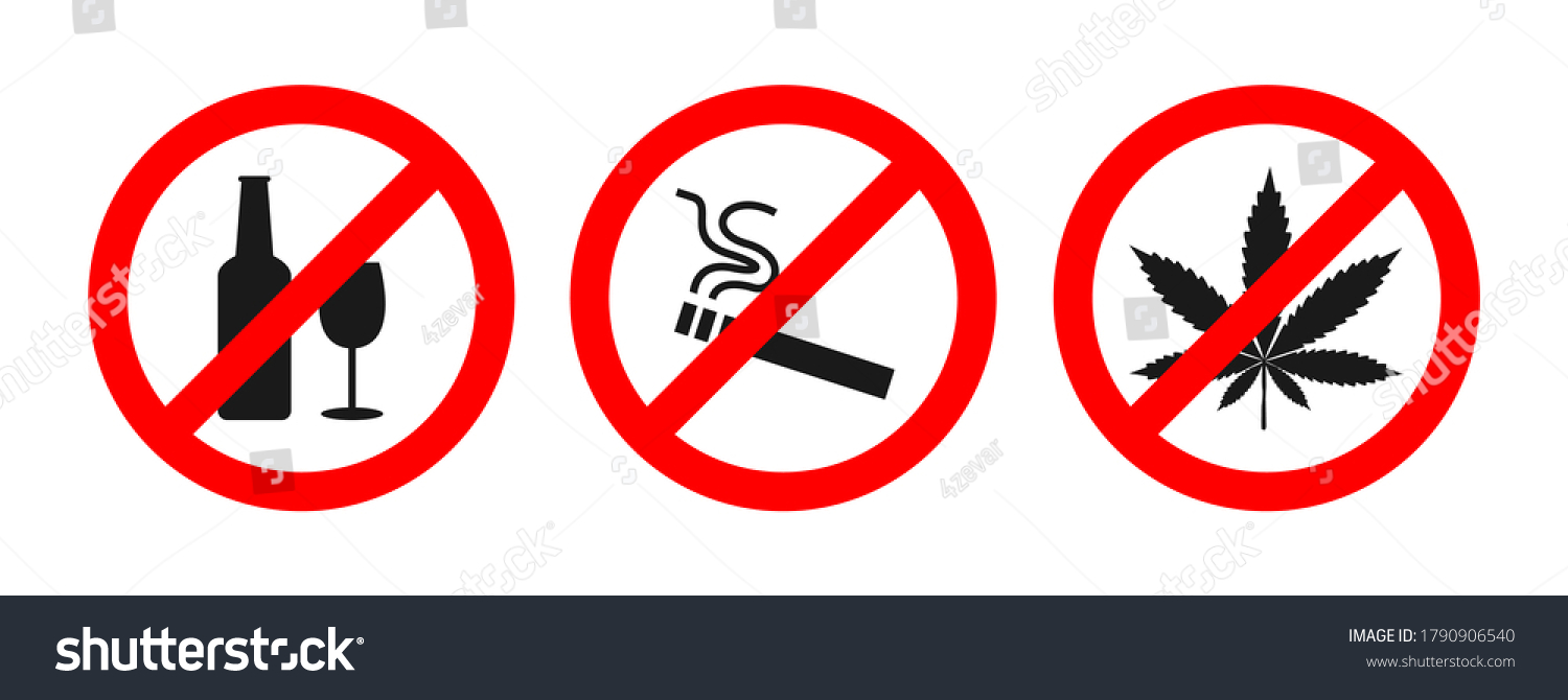 No Drugs No Alcohol No Smoking Stock Vector (Royalty Free) 1790906540