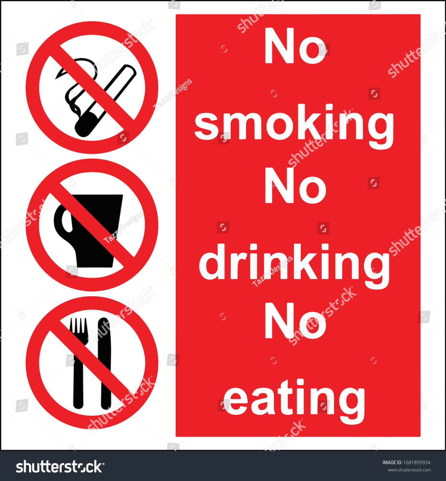 No Eating No Drinking No Smoking Stock Vector (royalty Free) 1681899934