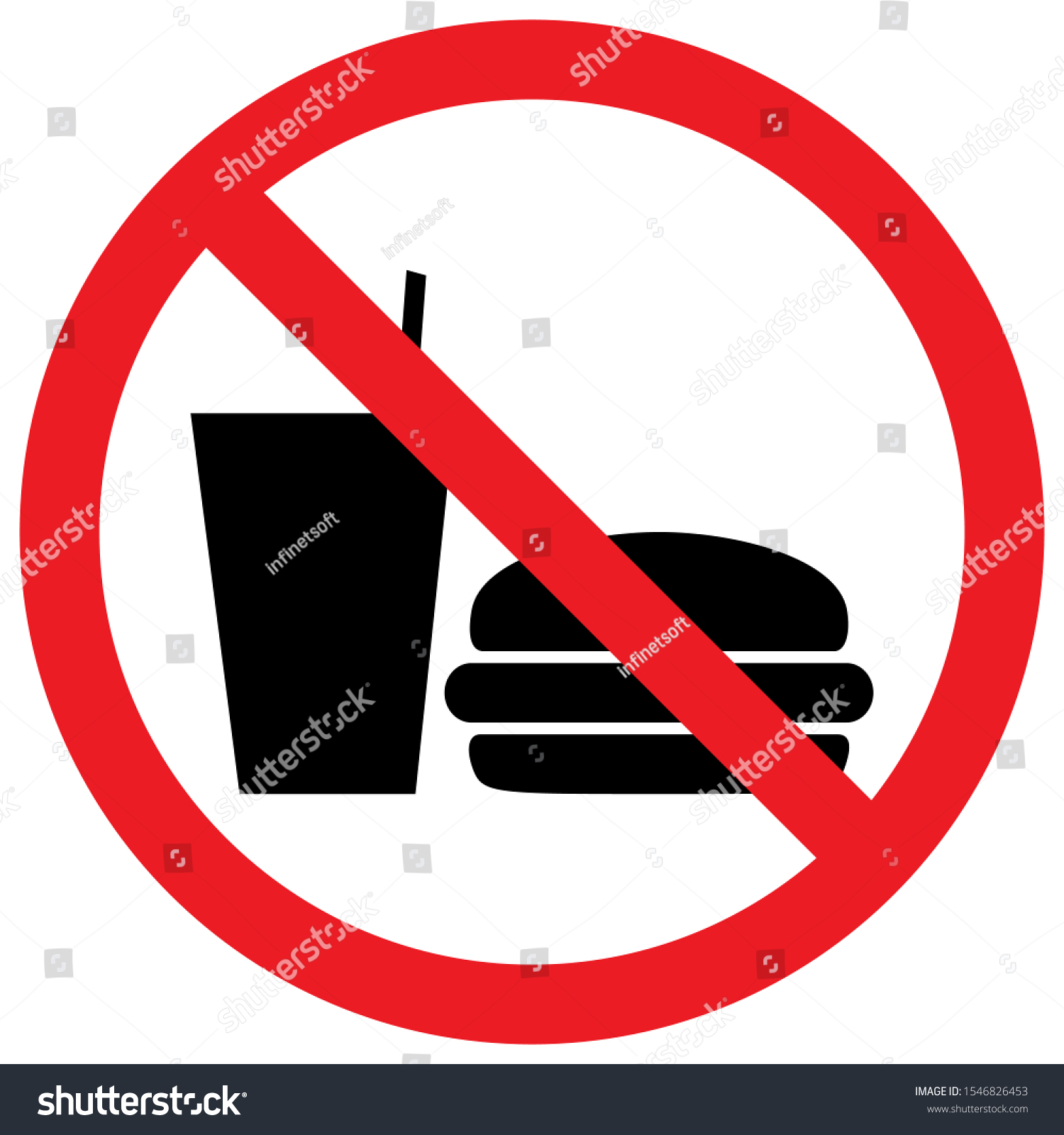 No Eating Drinking Symbol Vector Illustration Stock Vector (Royalty ...
