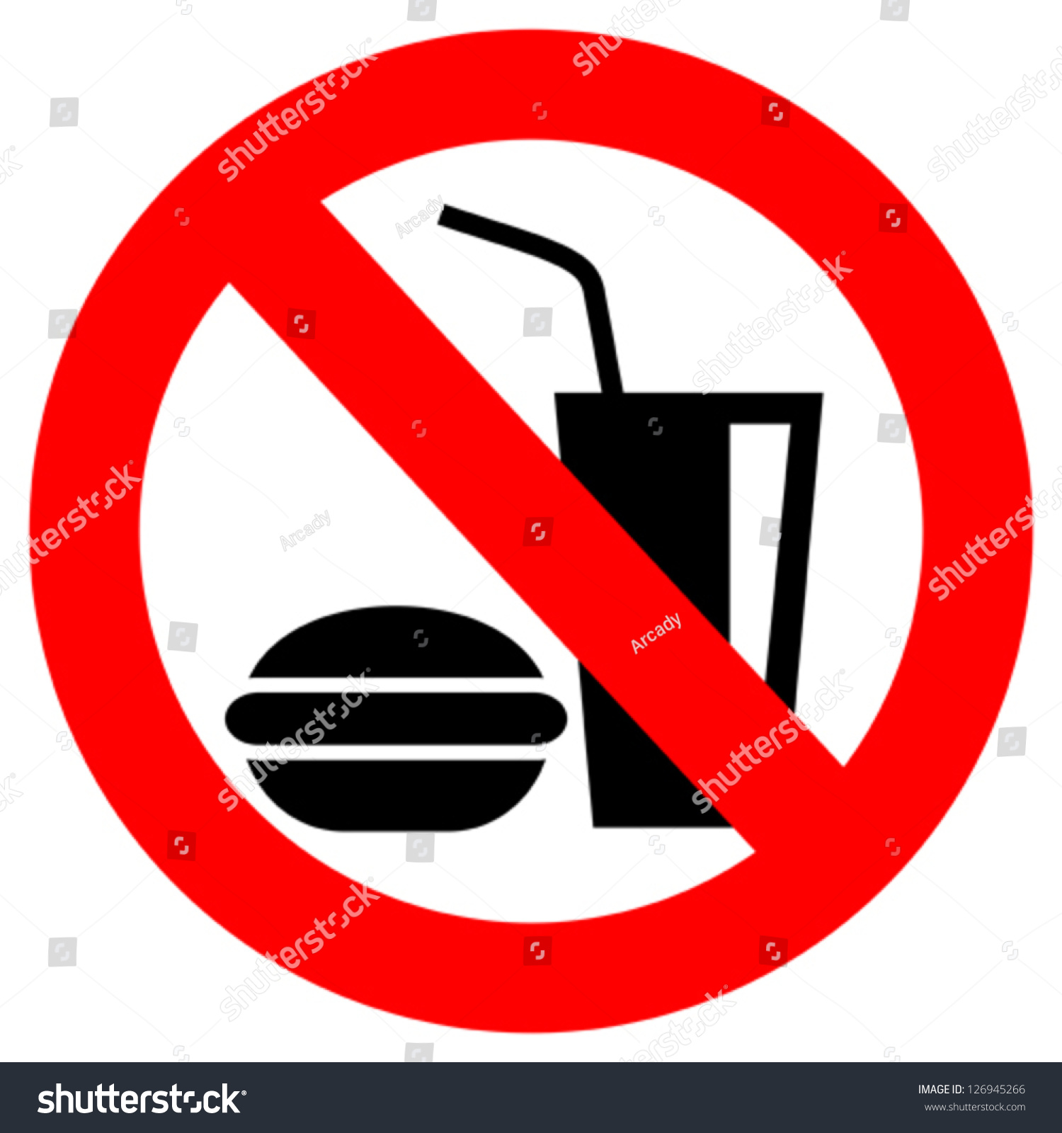 No Eating Vector Sign - 126945266 : Shutterstock