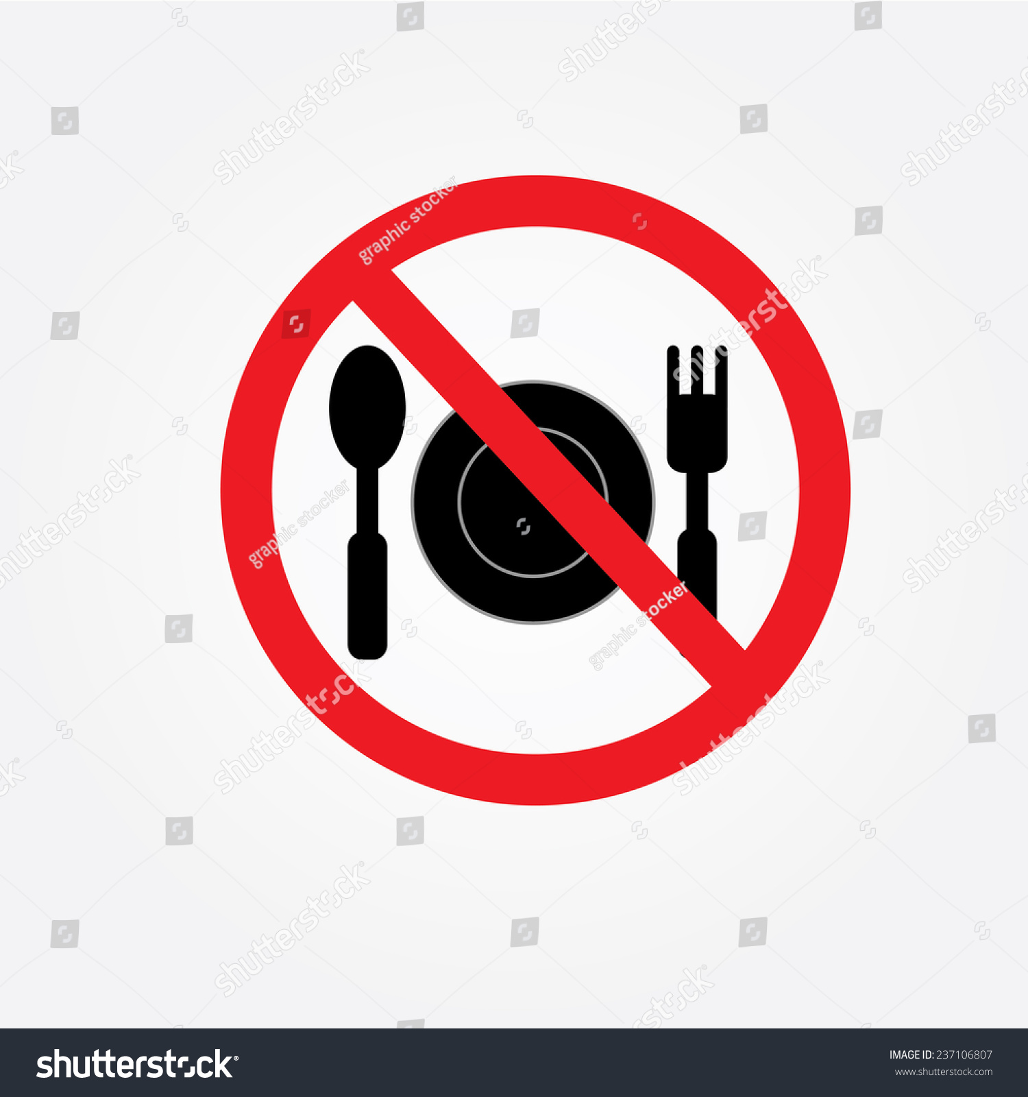 No Eating Vector Signno Food Drink Vector De Stock Libre De Regalías 237106807 Shutterstock 