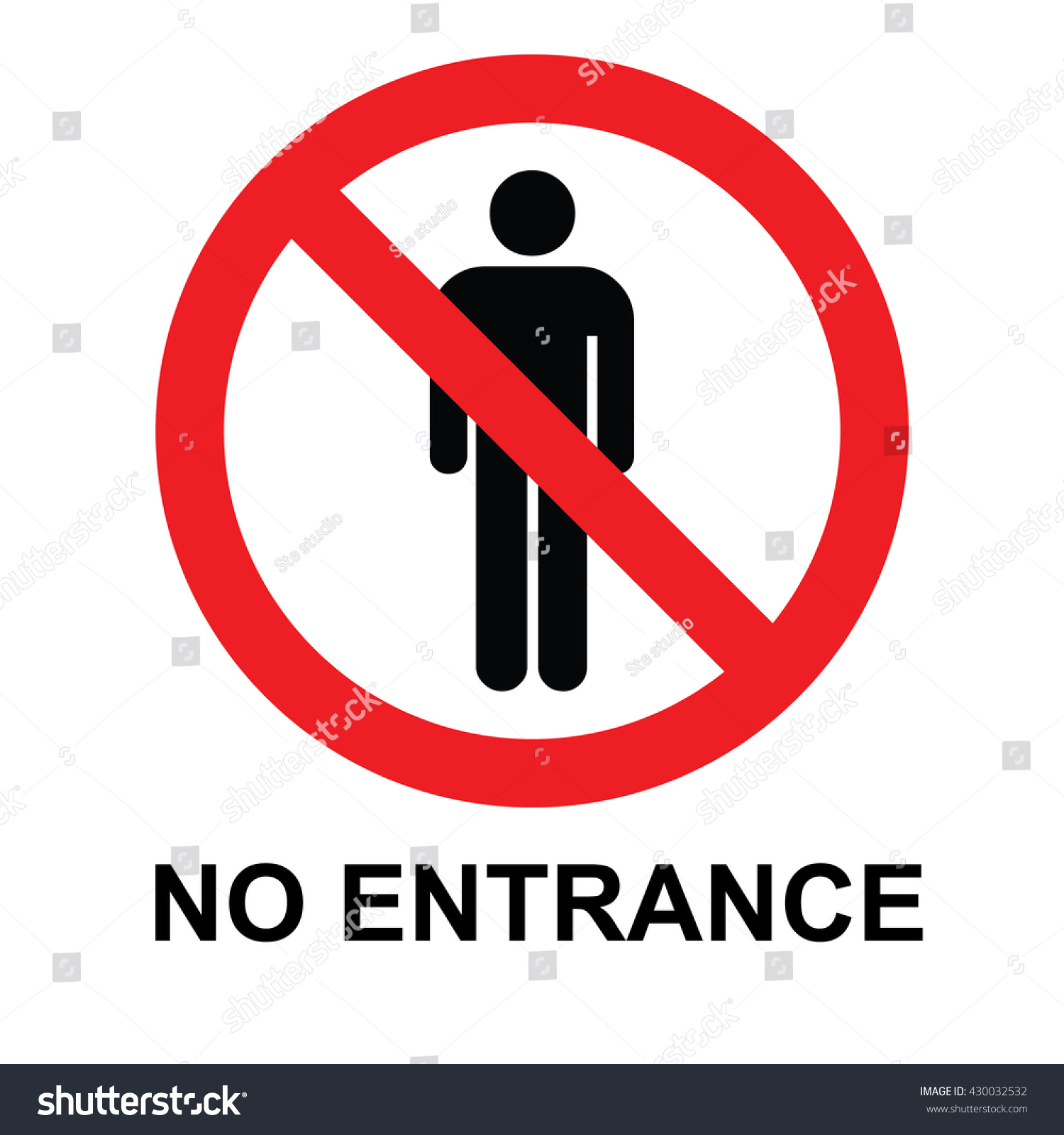 No Entrance Sign Vector Illustration Stock Vector Royalty Free