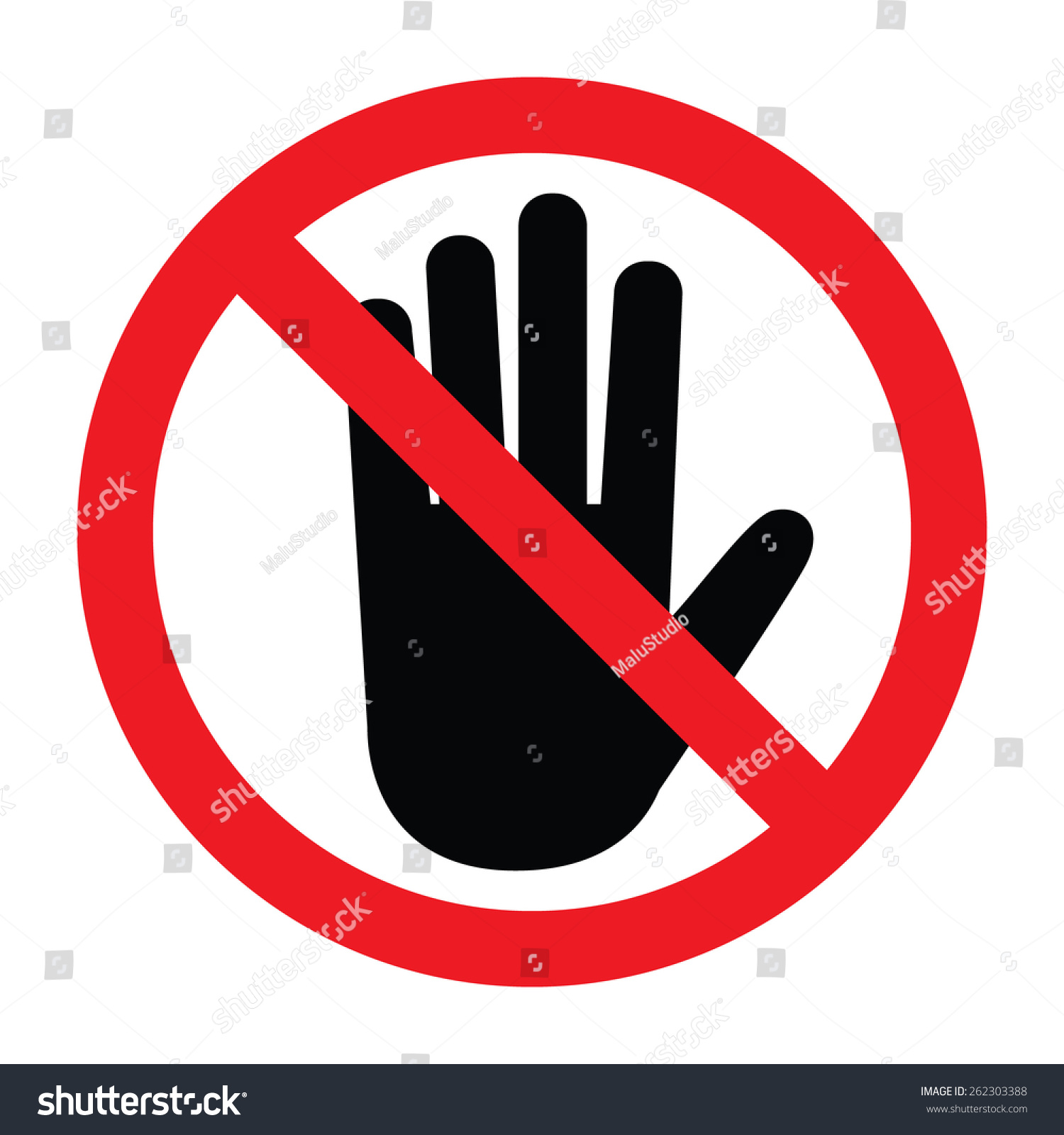 No Entry Hand Sign Stock Vector 262303388 - Shutterstock