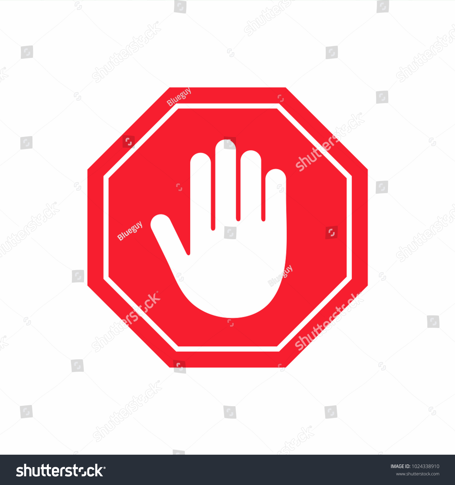 No Entry Sign Stop Hand Gesture Stock Vector (Royalty Free) 1024338910 ...