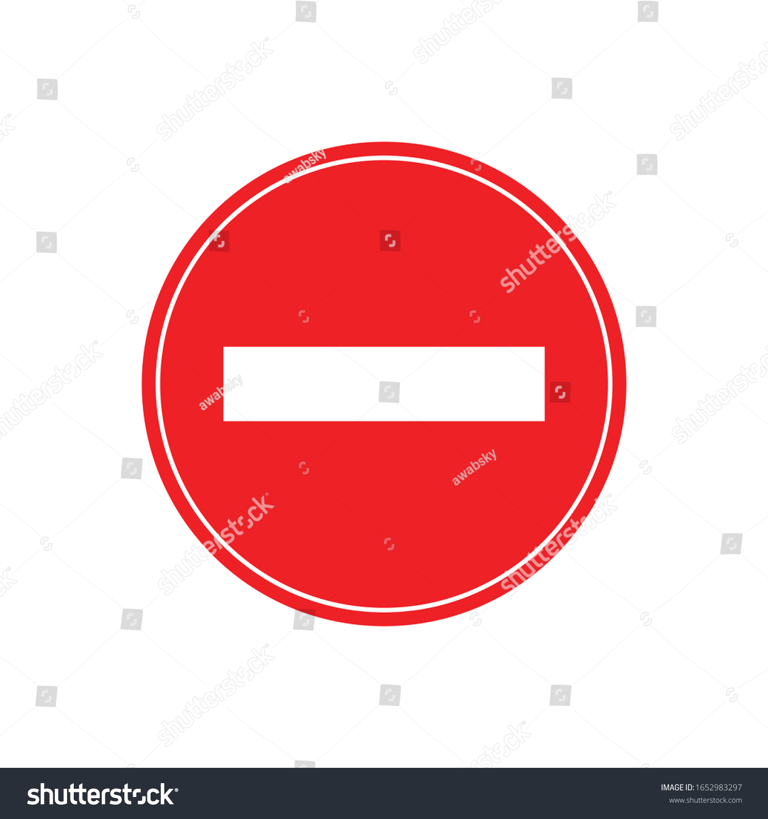 No Entry Symbol Vector Isolated On: Vector có sẵn (miễn phí bản quyền ...