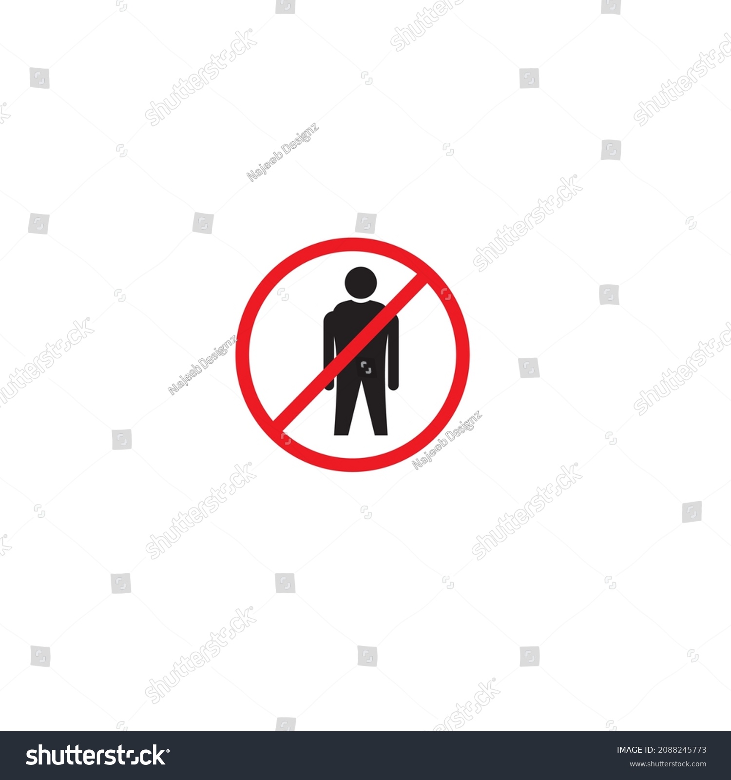 No Entry Warning Icon Vector File Stock Vector (Royalty Free) 2088245773