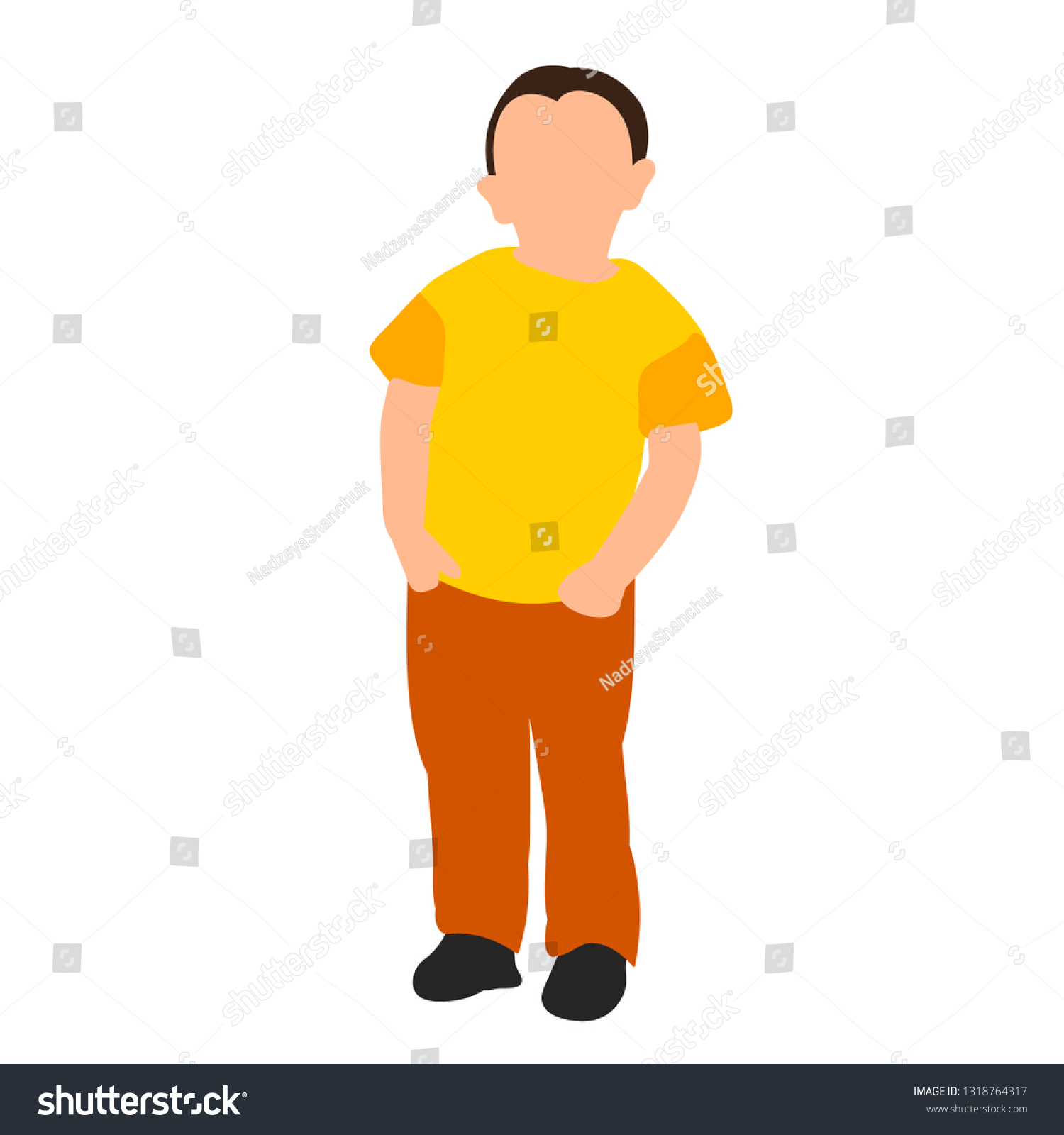 No Face Child Boy Stock Vector (royalty Free) 1318764317 