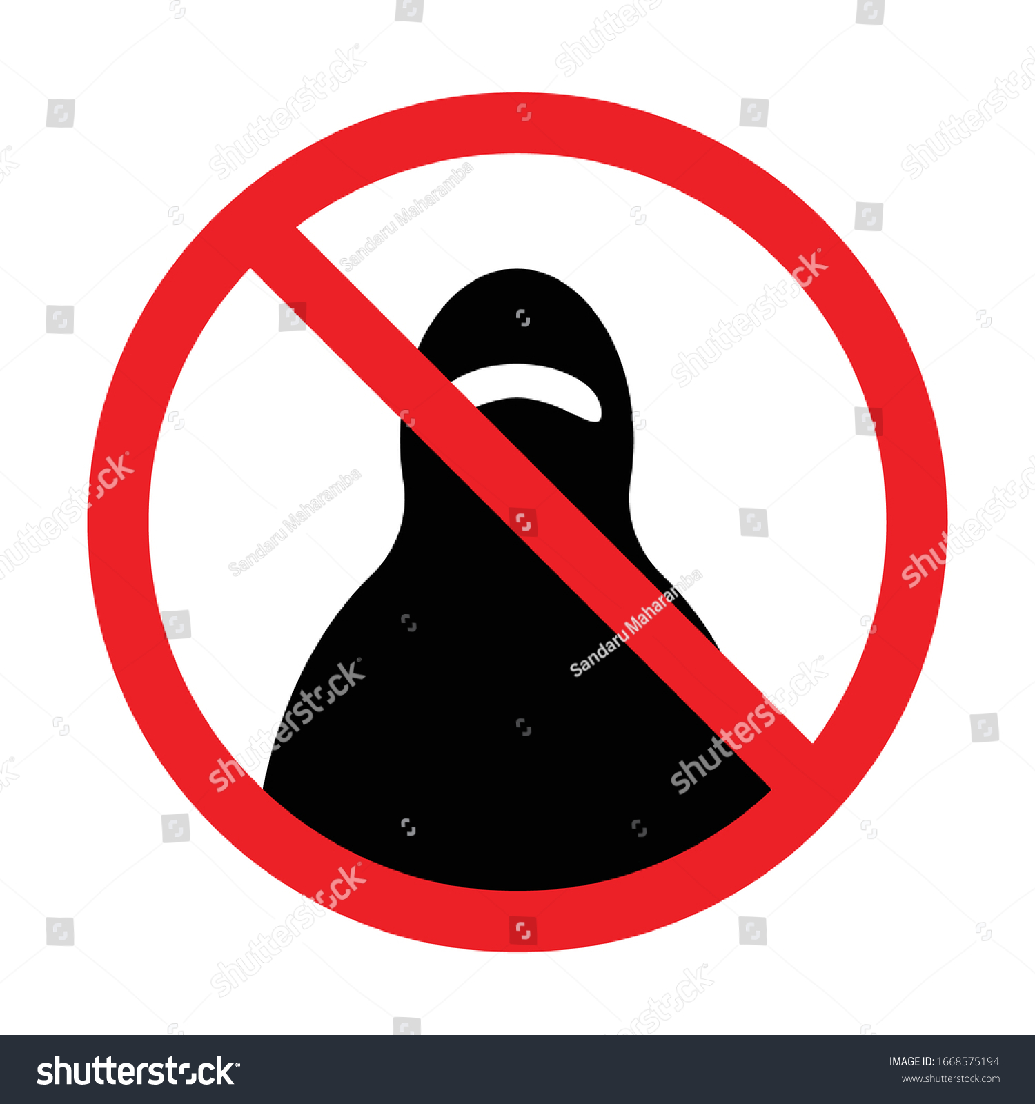 No Face Covering Allowed Icon Stock Vector (Royalty Free) 1668575194