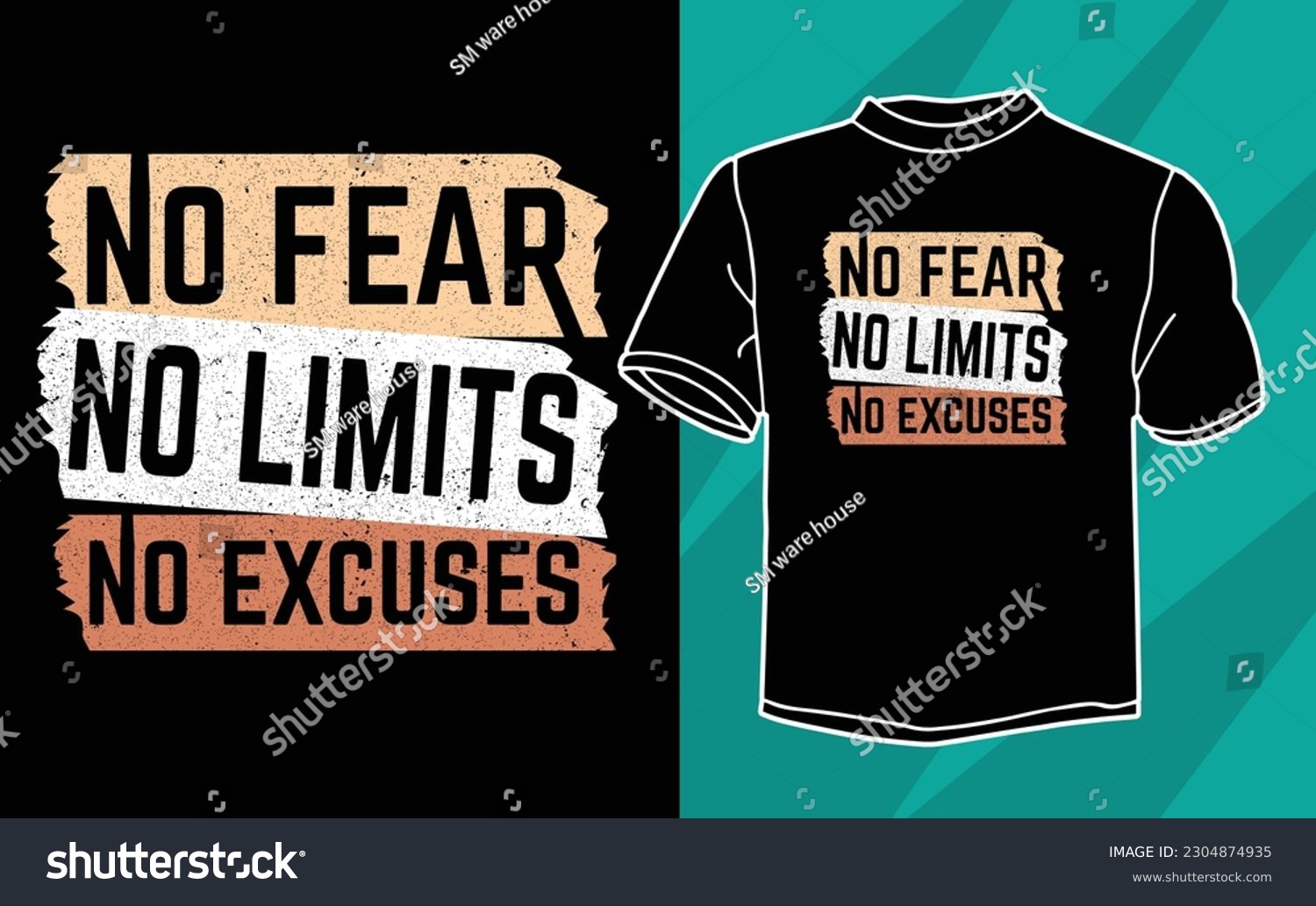 SVG of no fear no limits no excuses t shirt design svg