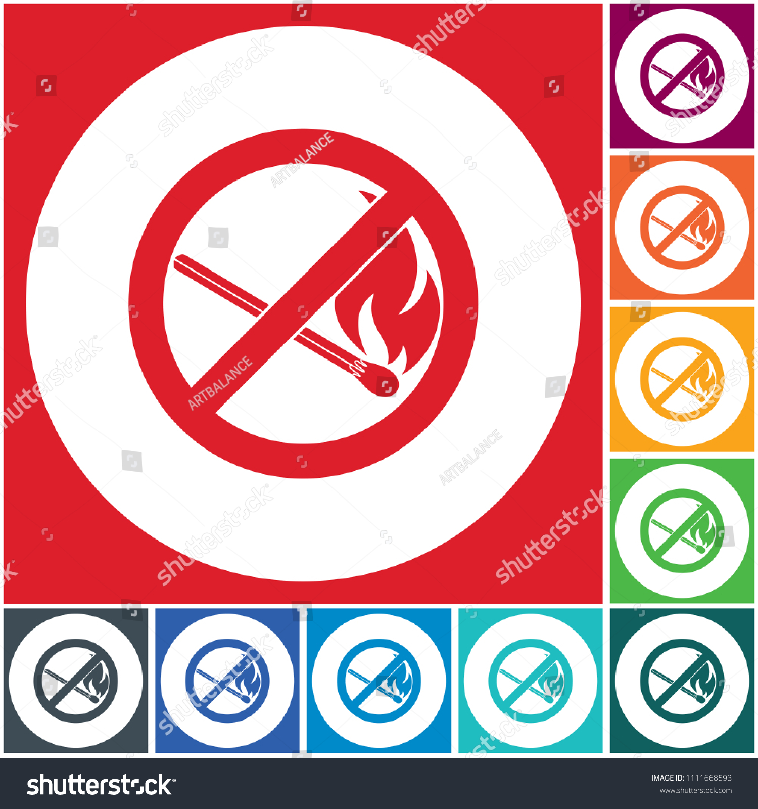 No Fire Sign Prohibition Open Flame Stock Vector Royalty Free Shutterstock