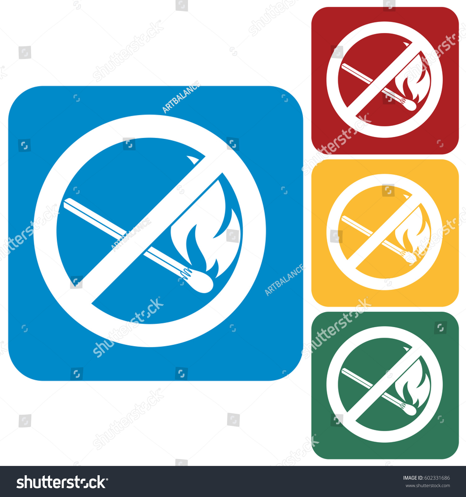 No Fire Sign Prohibition Open Flame Stock Vector Royalty Free