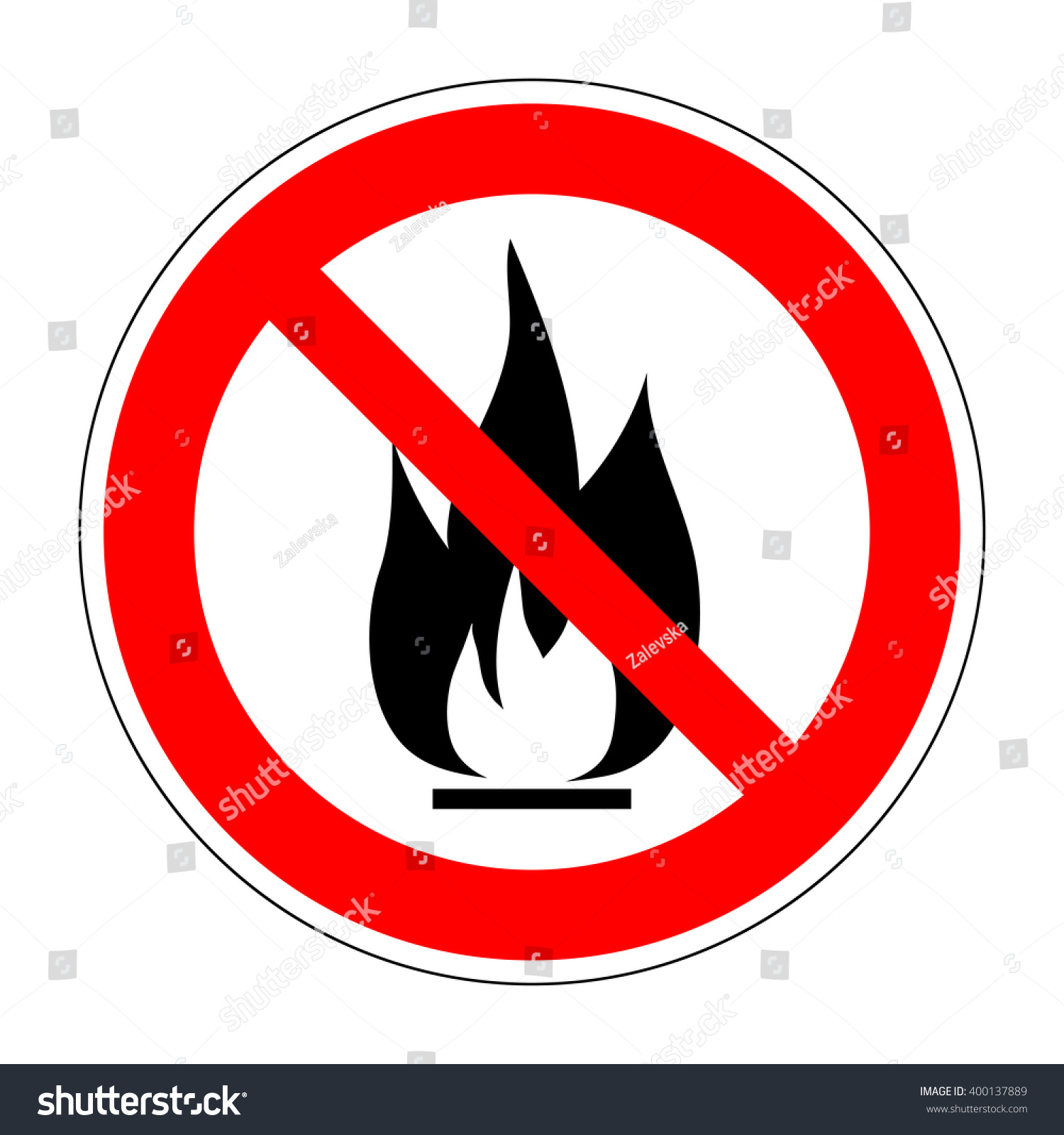 No Fire Vector Sign Prohibition Open Vectores En Stock ...