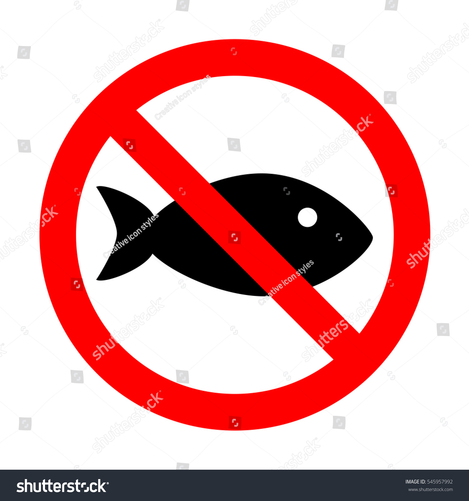 Download No Fish Sign Illustration Stock Vector 545957992 - Shutterstock