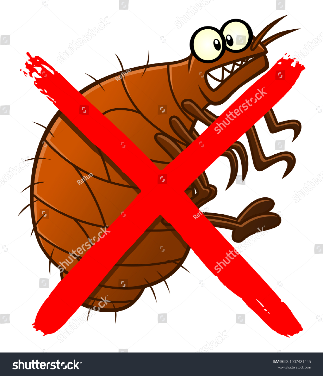 No Fleas Cartoon Sign Stock Vector (Royalty Free) 1007421445
