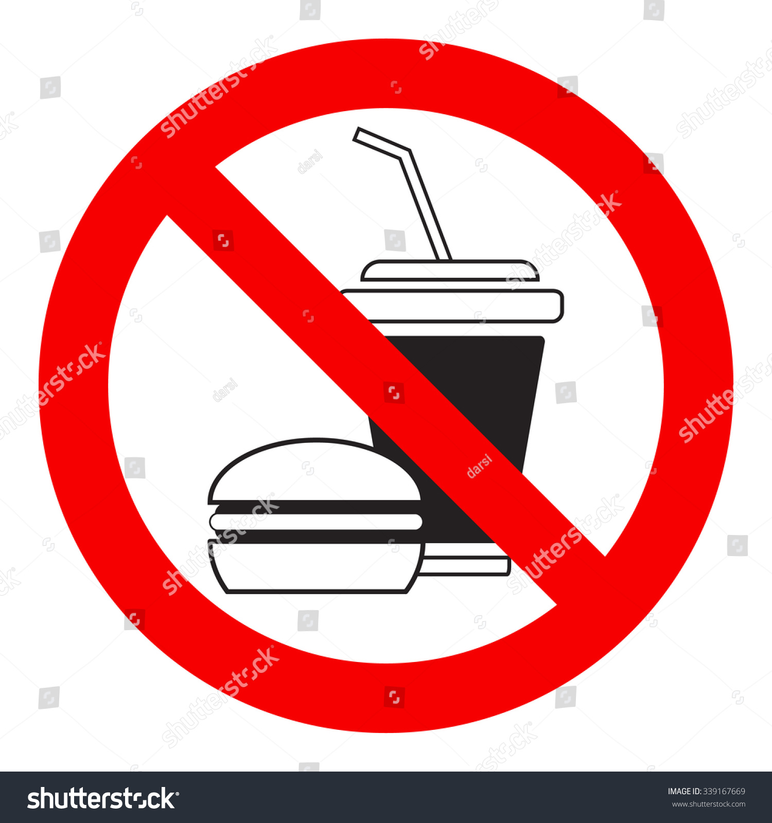 No Food Allowed Symbol Isolated On Stock Vector 339167669 - Shutterstock