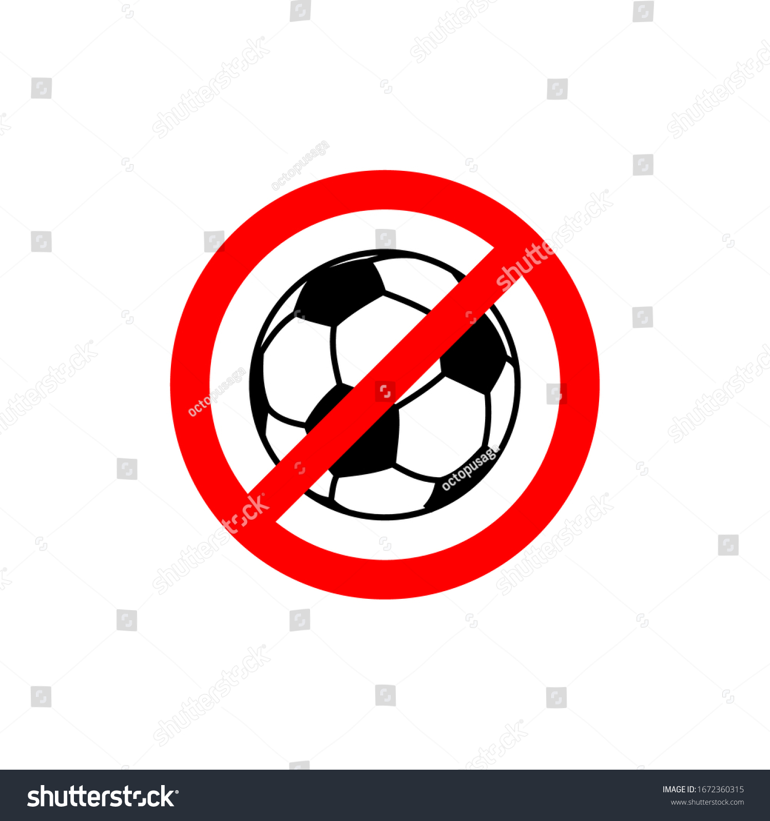 No Football No Soccer Sign Vector Stock Vector (Royalty Free) 1672360315