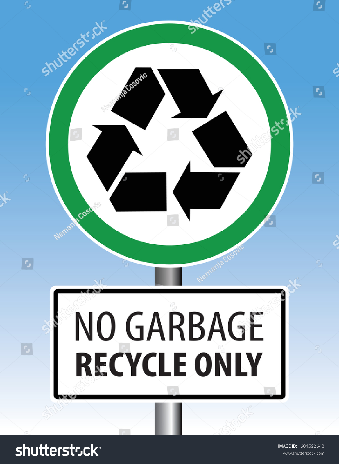 No Garbage Recycle Only Vector Illustration Stock Vector (Royalty Free ...