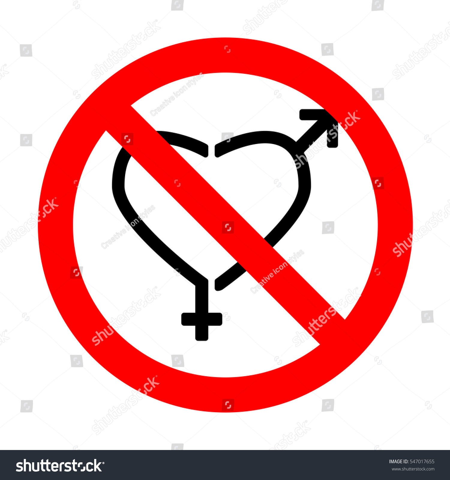 No Gender Signs Heart Shape Stock Vector Royalty Free 547017655