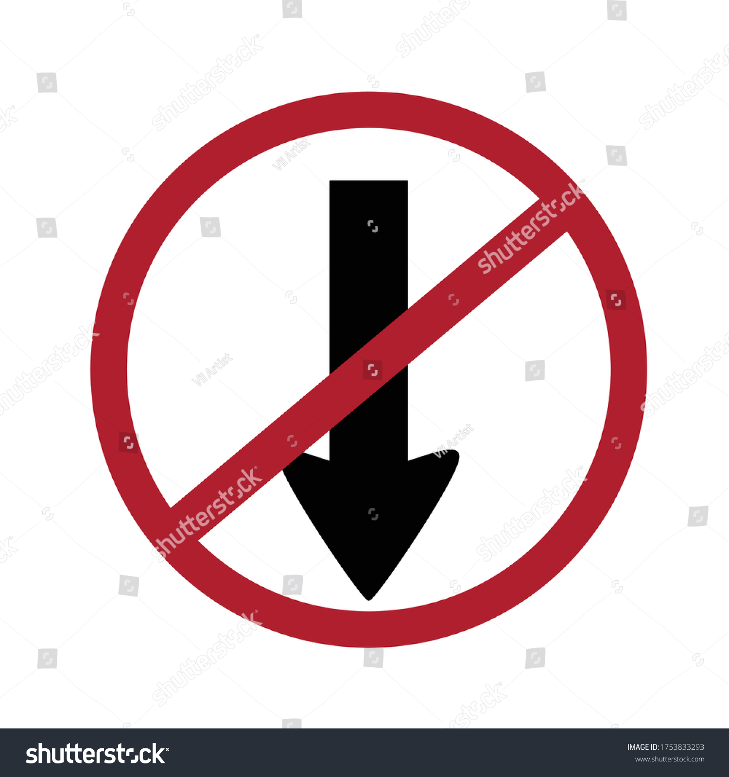 No Go Back Sign No Turn Stock Vector (Royalty Free) 1753833293