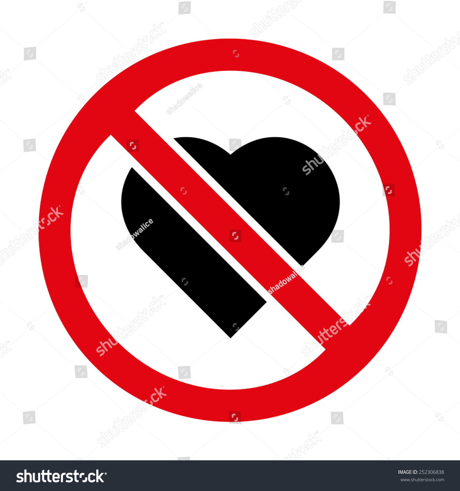 No Heart Icon Great Any Use Stock Vector (Royalty Free) 252306838