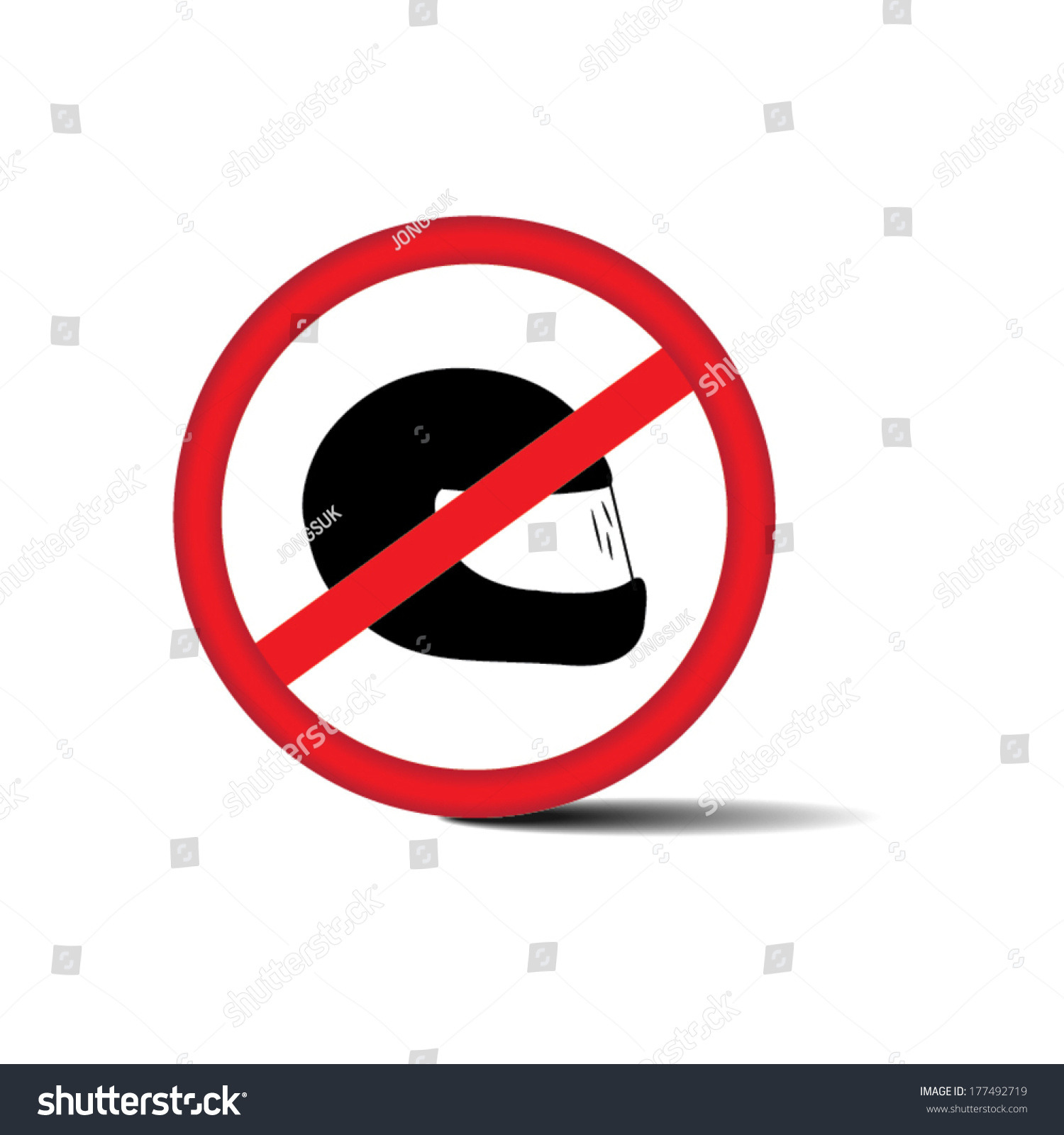 No helmet prohibit sign eps10 vector 