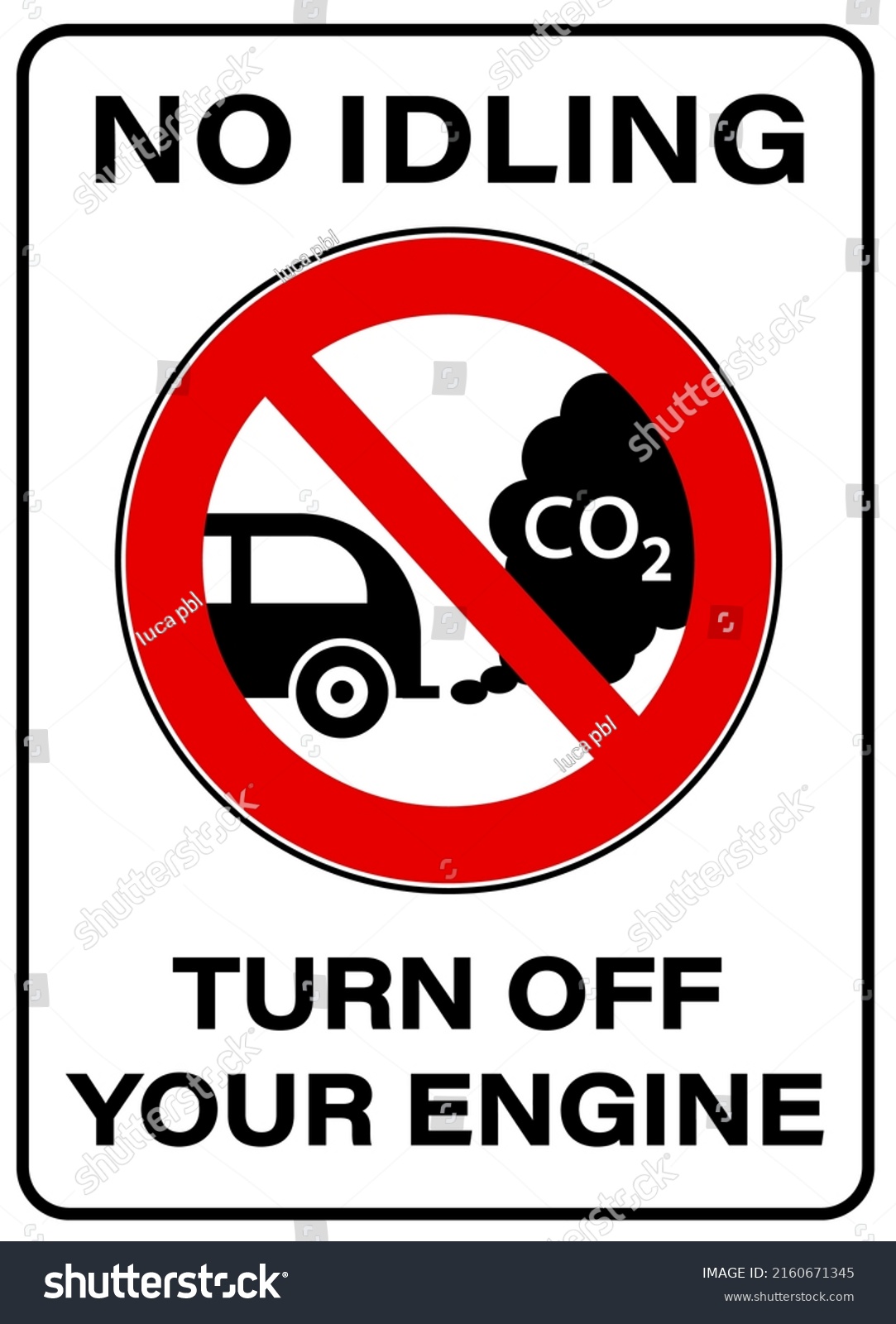 No Idling Turn Off Engine Prohibition Stock Vector (Royalty Free ...