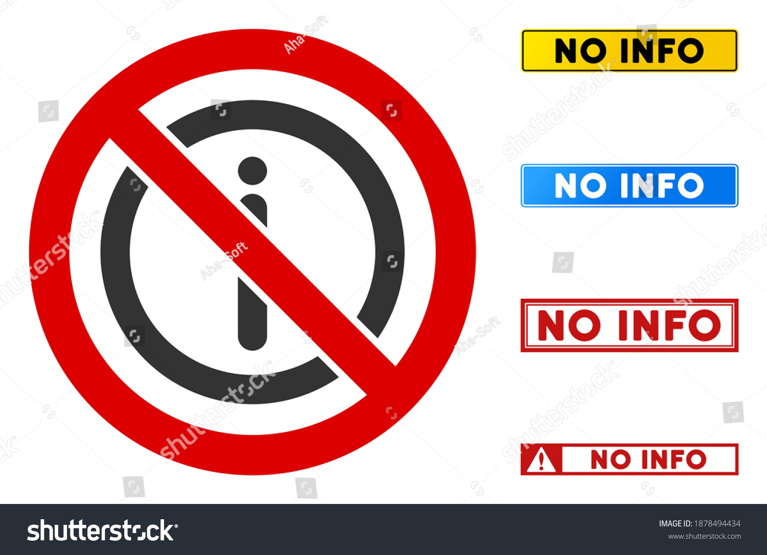 no-info-sign-phrases-rectangle-frames-stock-vector-royalty-free