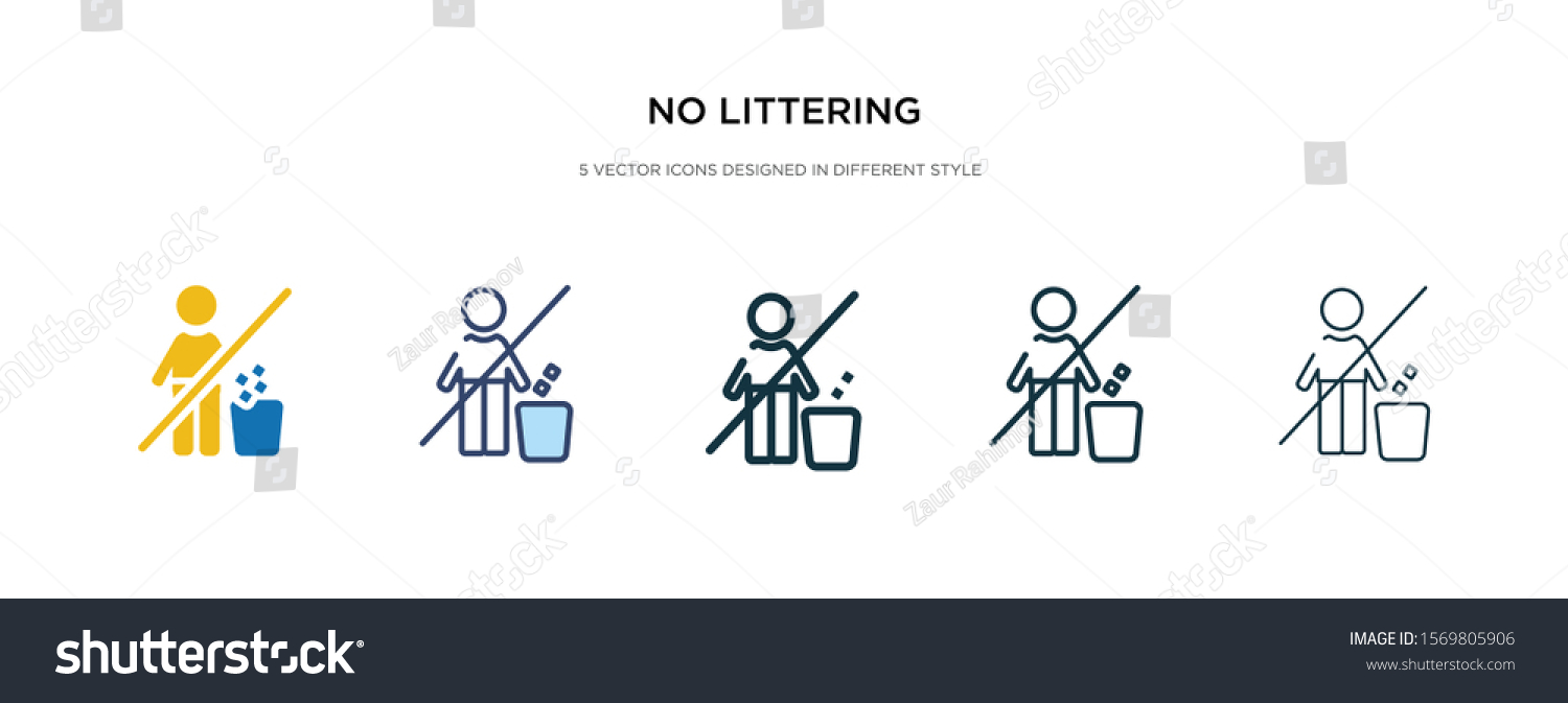 No Littering Icon Different Style Vector Stock Vector Royalty Free Shutterstock