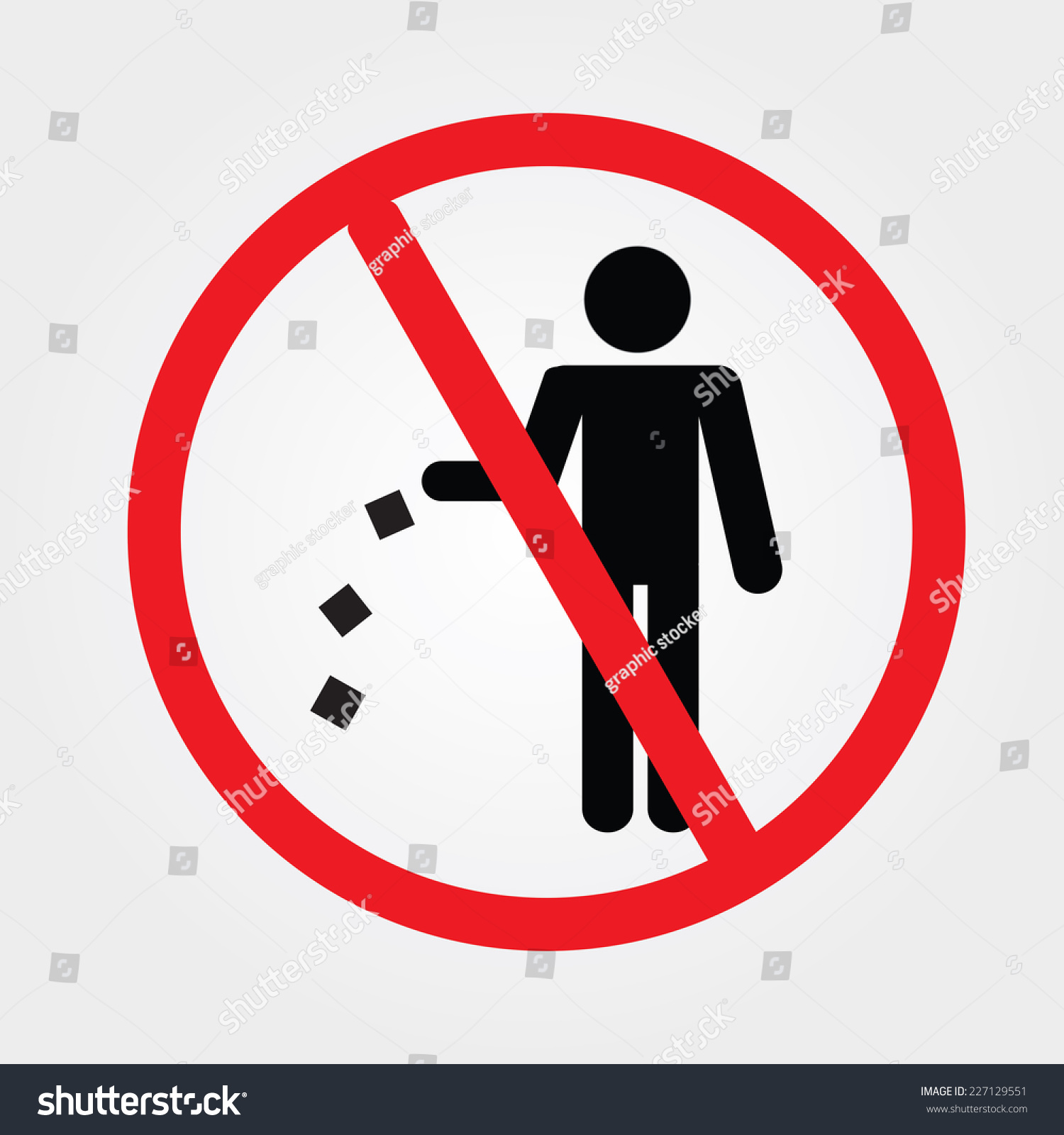 No Littering Sign Vector Stock Vector 227129551 Shutterstock