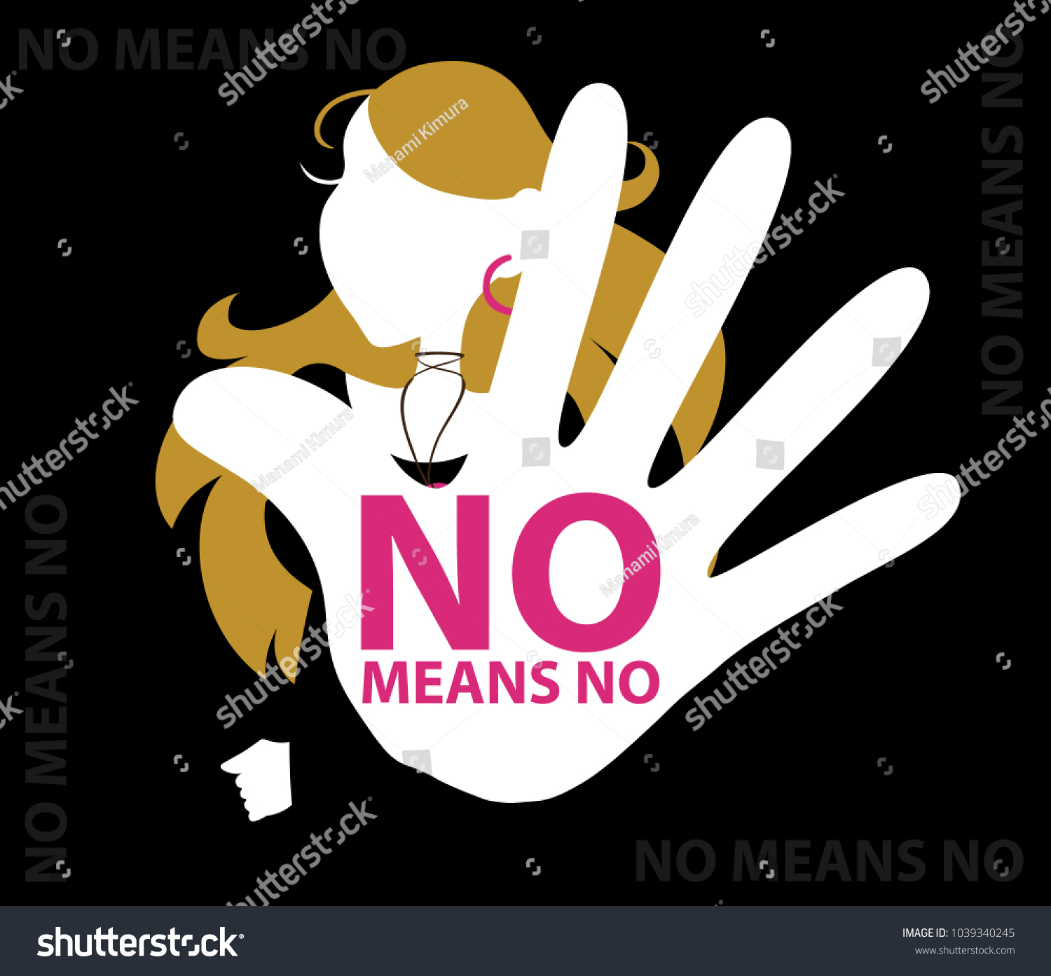 Vektor Stok No Means No Poster Sexual Harassment Tanpa Royalti 1039340245 Shutterstock 