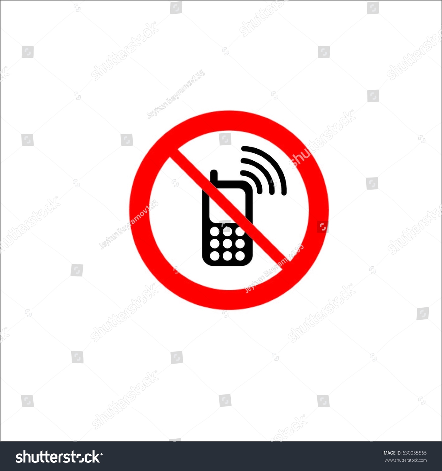 No Mobile Phone Sign Stock Vector Royalty Free 630055565 Shutterstock