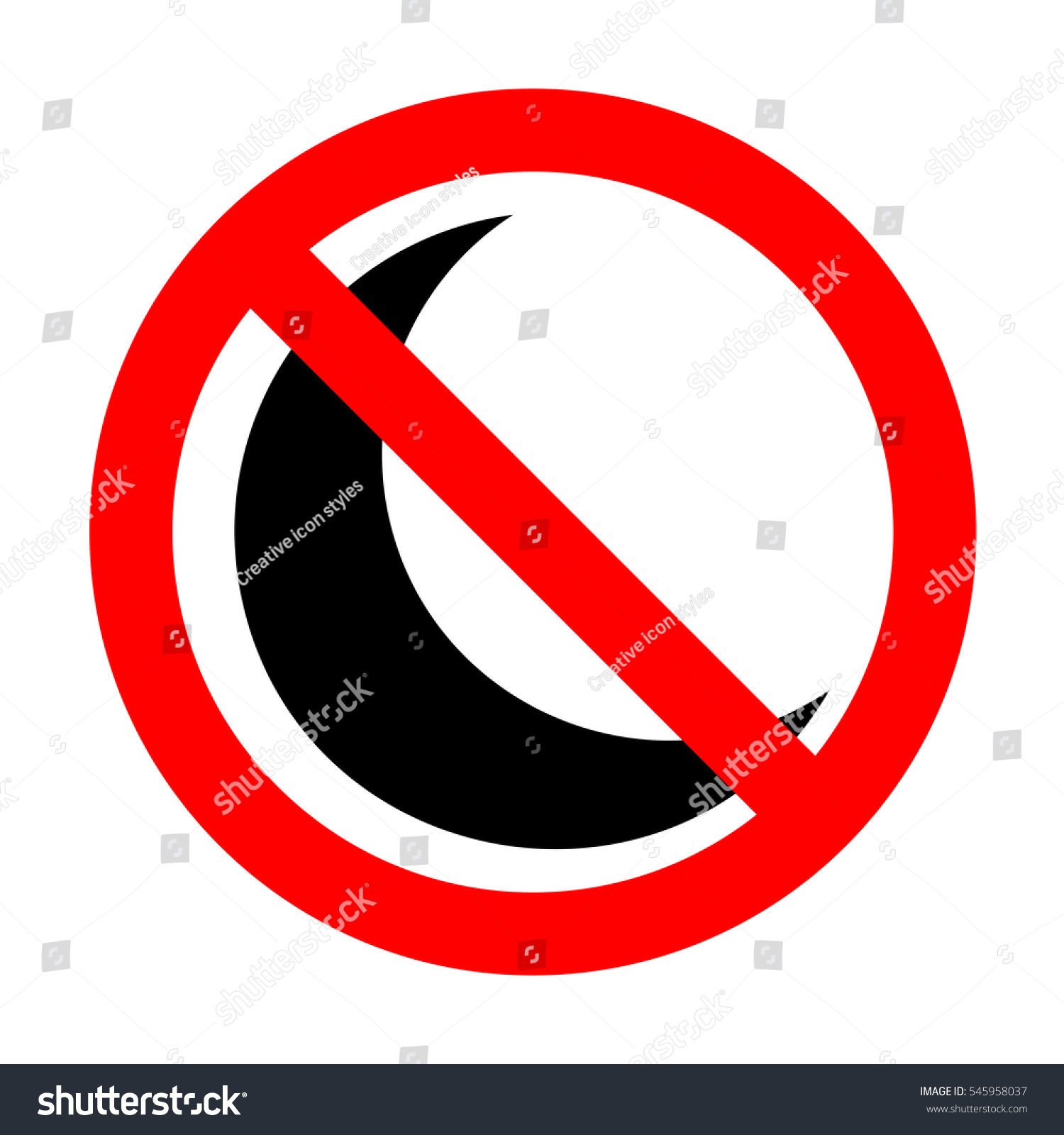 No Moon Sign Illustration Stock Vector (Royalty Free) 545958037