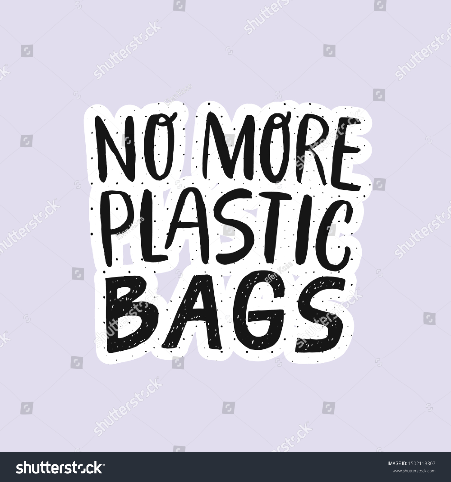 No More Plastic Bags Modern Hand Stock Vector Royalty Free 1502113307