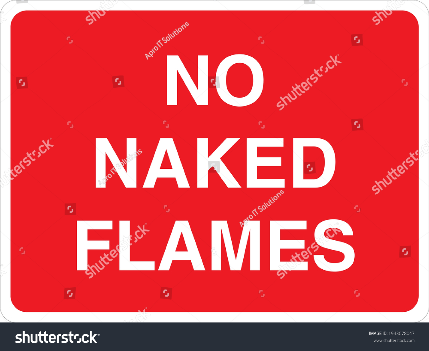 No Naked Flames Sign Board Stock Vector Royalty Free Shutterstock