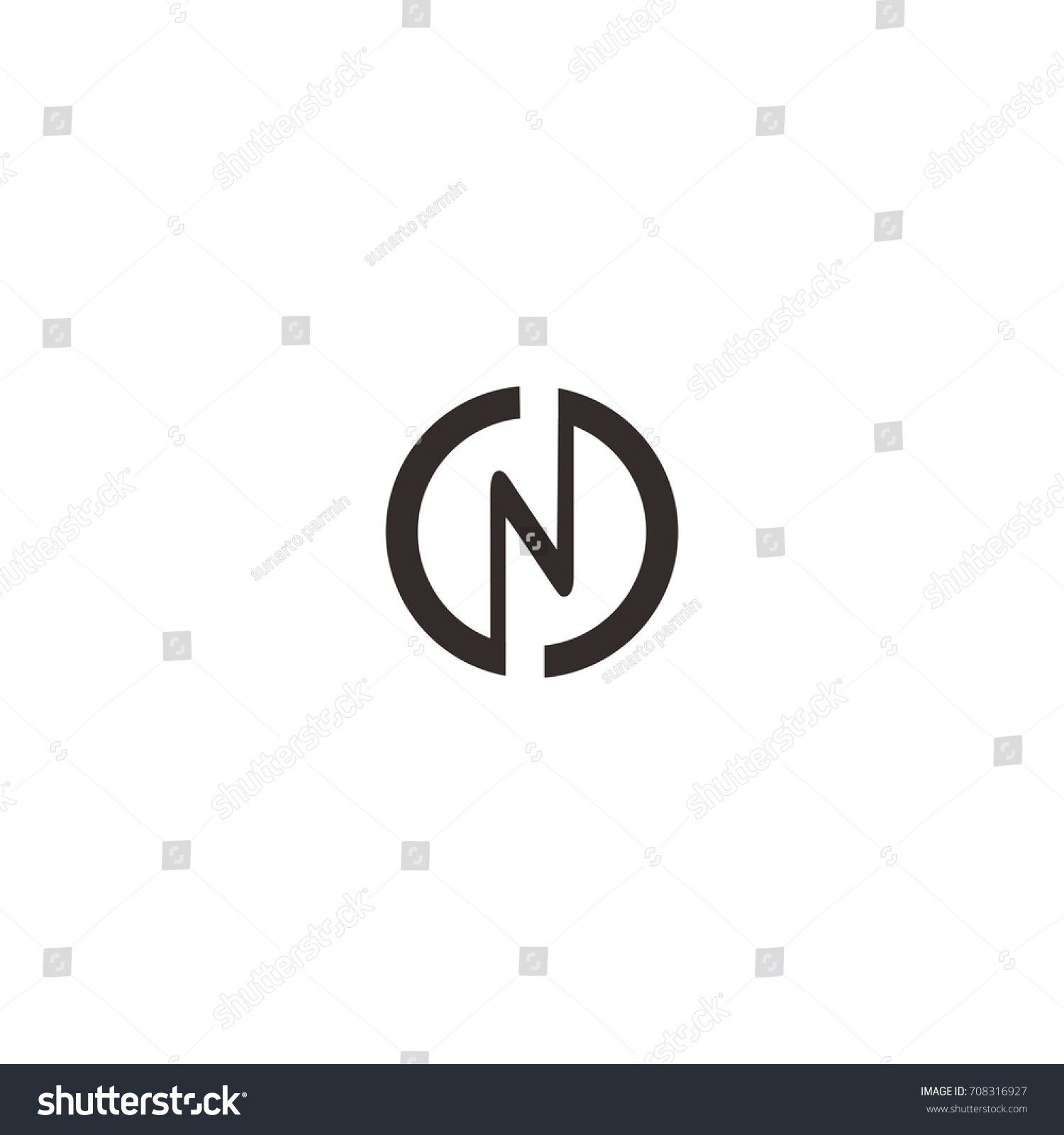 No On Letter Logo Vector Stock Vector (Royalty Free) 708316927