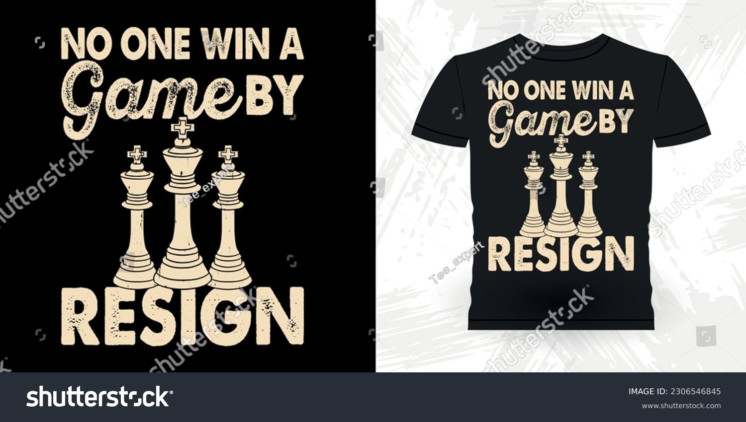 SVG of No One Win A Game By Resign Funny Chess Player Retro Vintage Chess Board T-shirt Design svg
