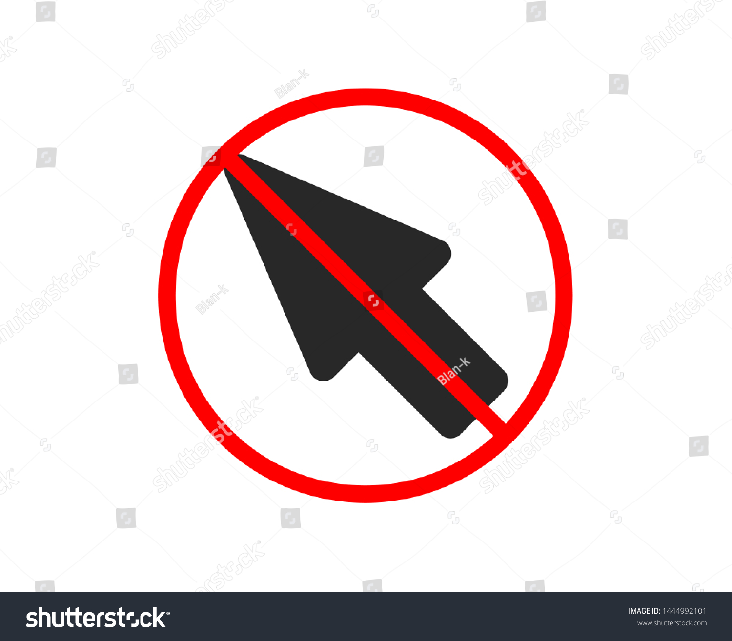 No Stop Mouse Cursor Icon Pointer Stock Vector Royalty Free