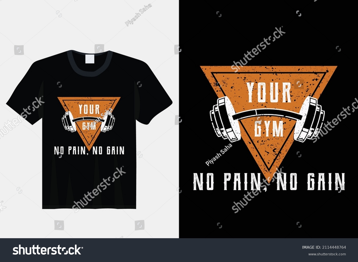 No Pain No Gain Vector Gym Stock Vector (Royalty Free) 2114448764 ...