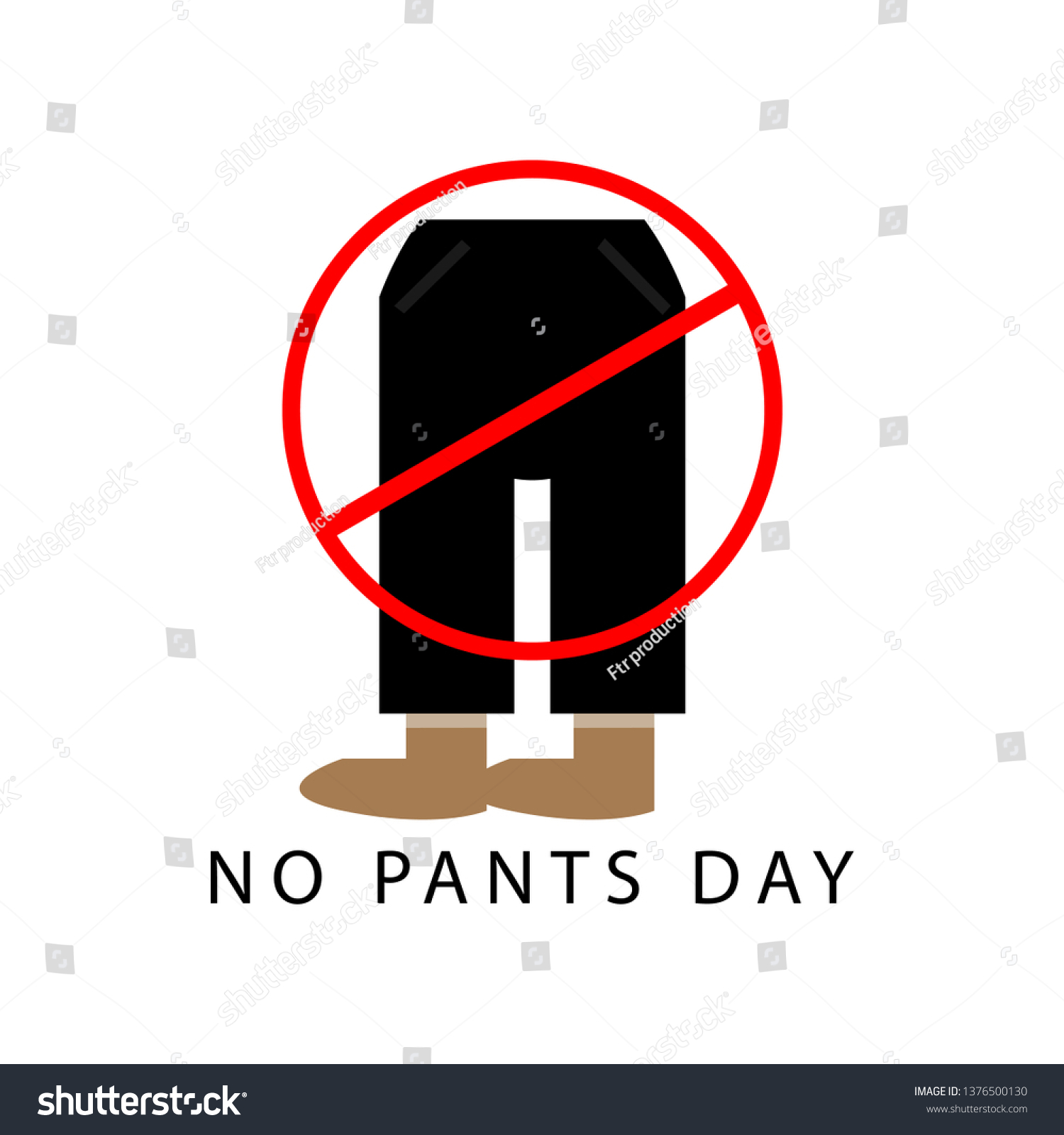 No Pants Day Vector Illustration Stock Vector (Royalty Free) 1376500130