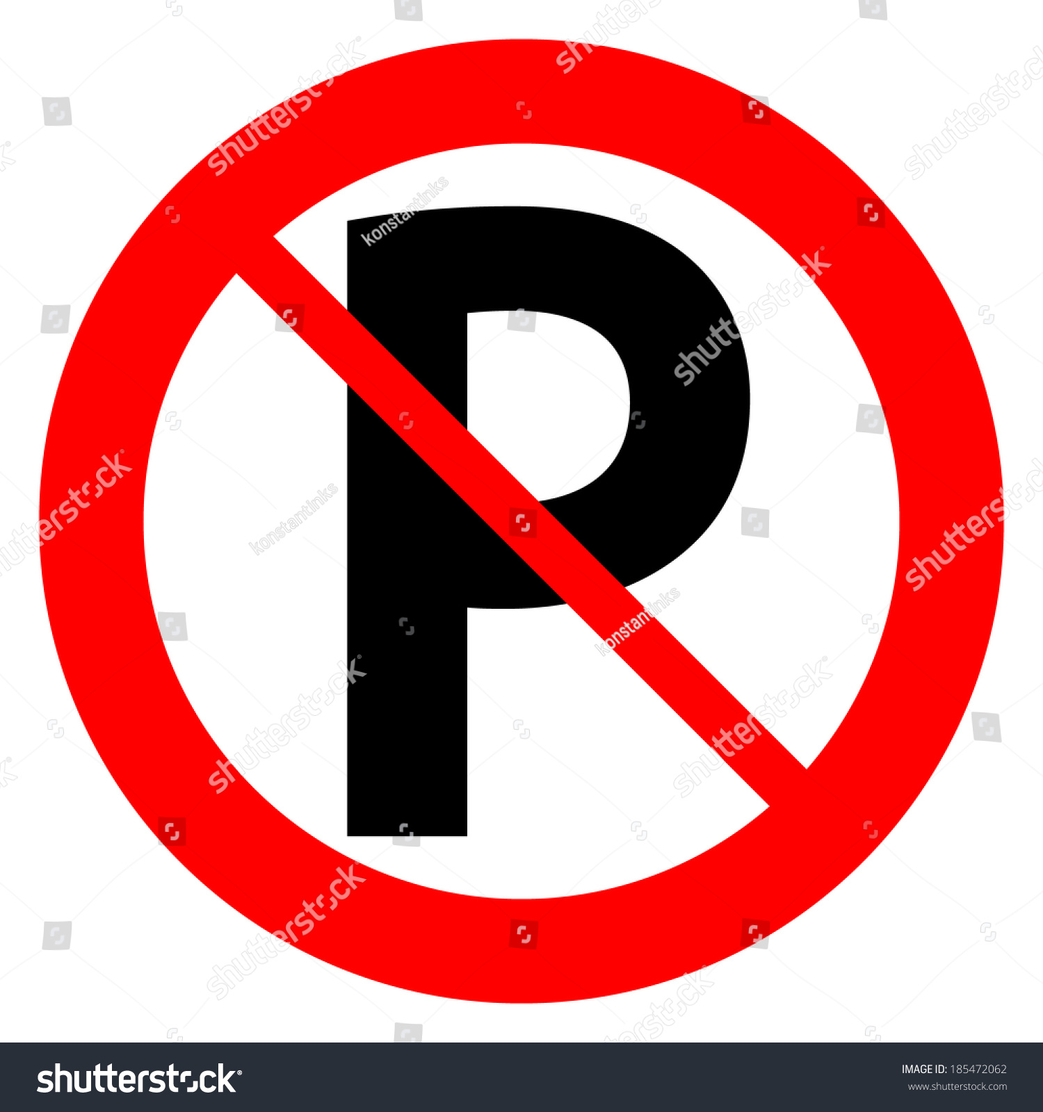 No Parking Sign Icon On White Background. Stock Vector Illustration ...