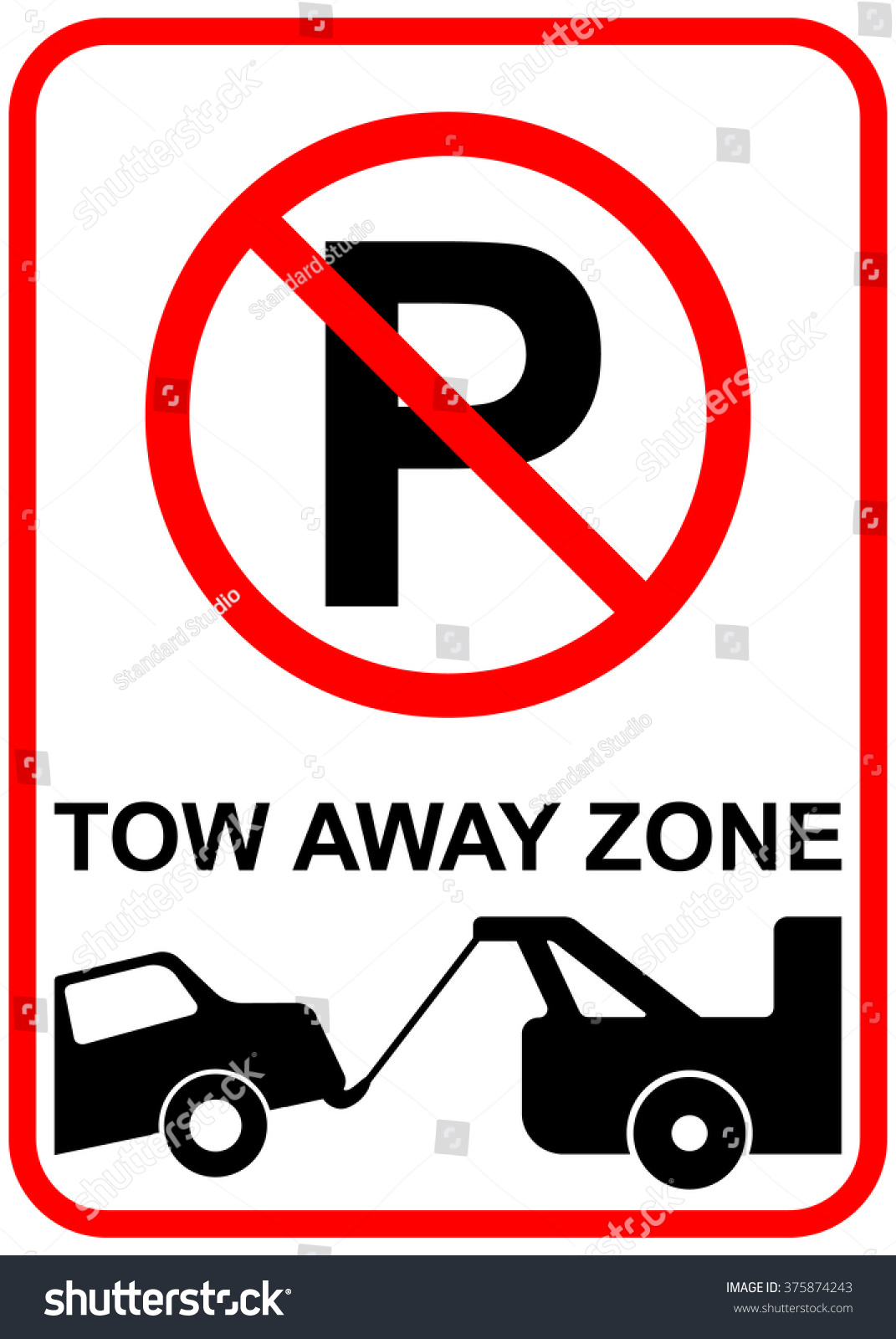 No Parking Sign Tow Away Zone Stock Vector Royalty Free No Parking Sign Tow Away Zone Stock Vector Royalty Free