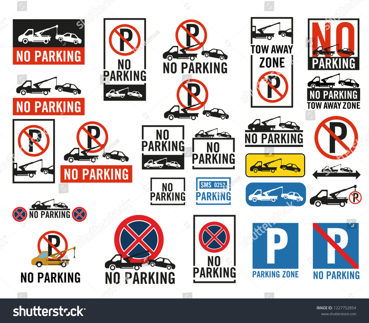 No Parking Signs Collection Stock Vector Royalty Free